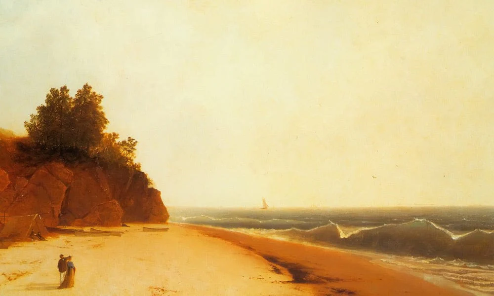 Coast Scene With Figures By John Frederick Kensett - Image 5