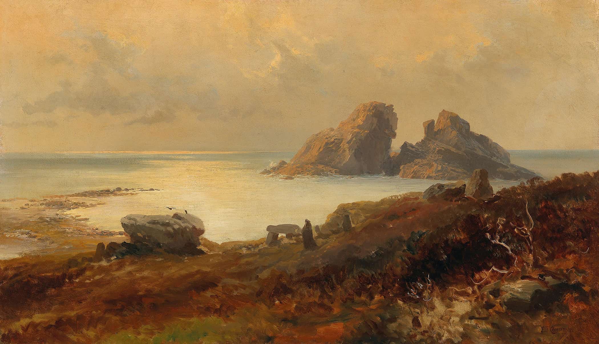 Coastal Landscape by Edward Theodore Compton - Image 2
