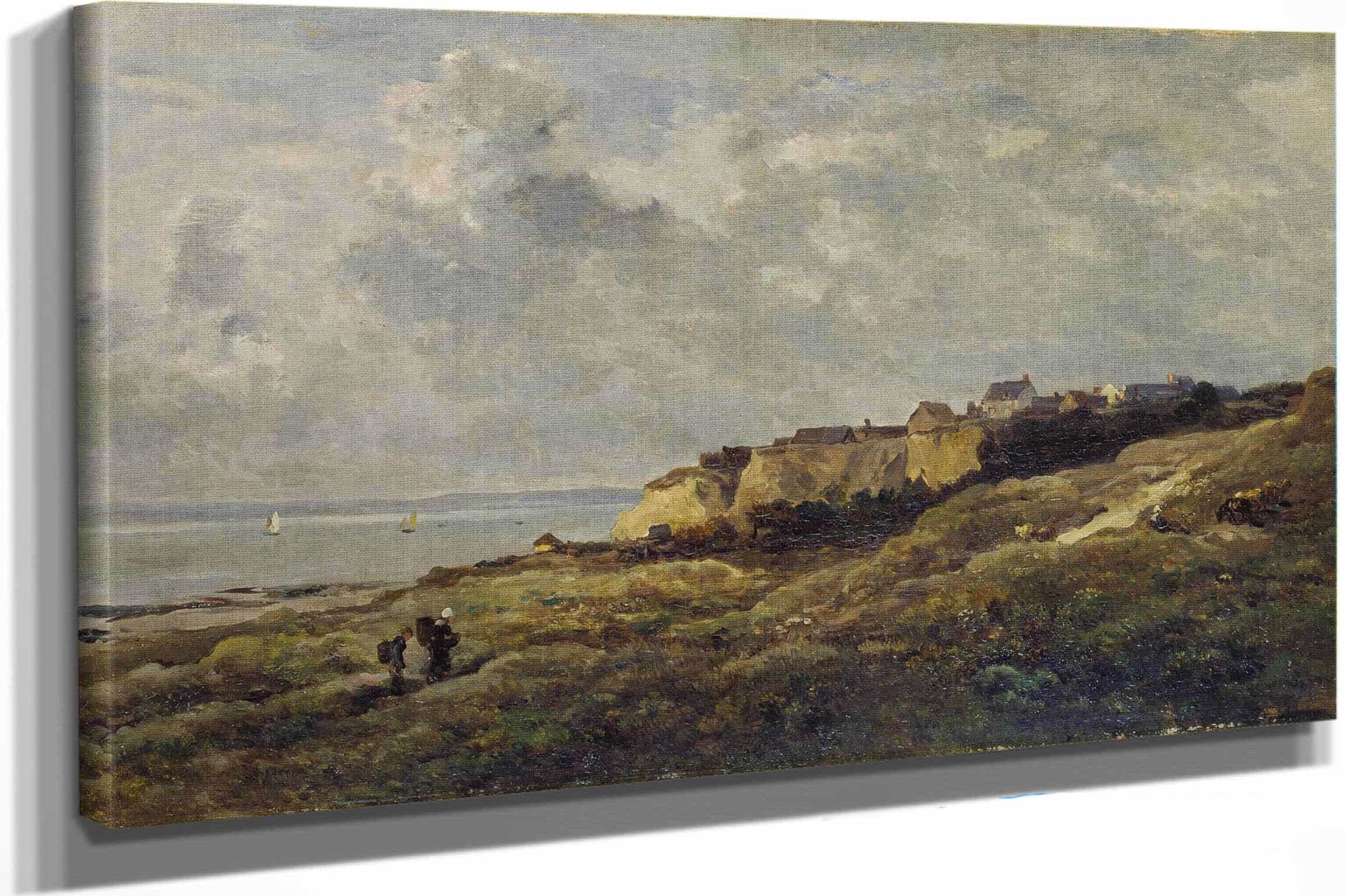 Coastal Landscape In Normandy Villerville Sur Mer by Charles Francois Daubigny