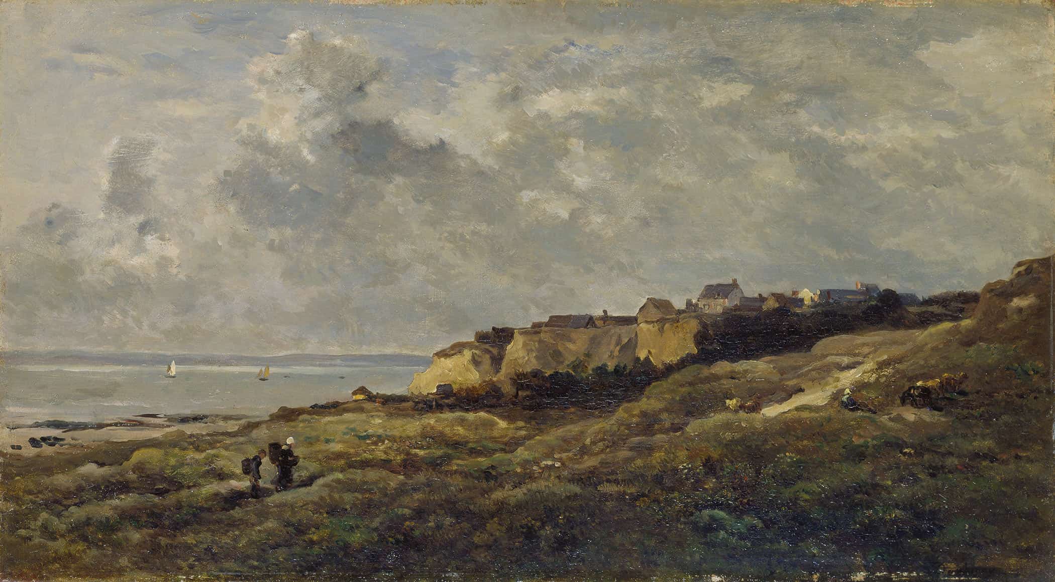 Coastal Landscape In Normandy Villerville Sur Mer by Charles Francois Daubigny - Image 2