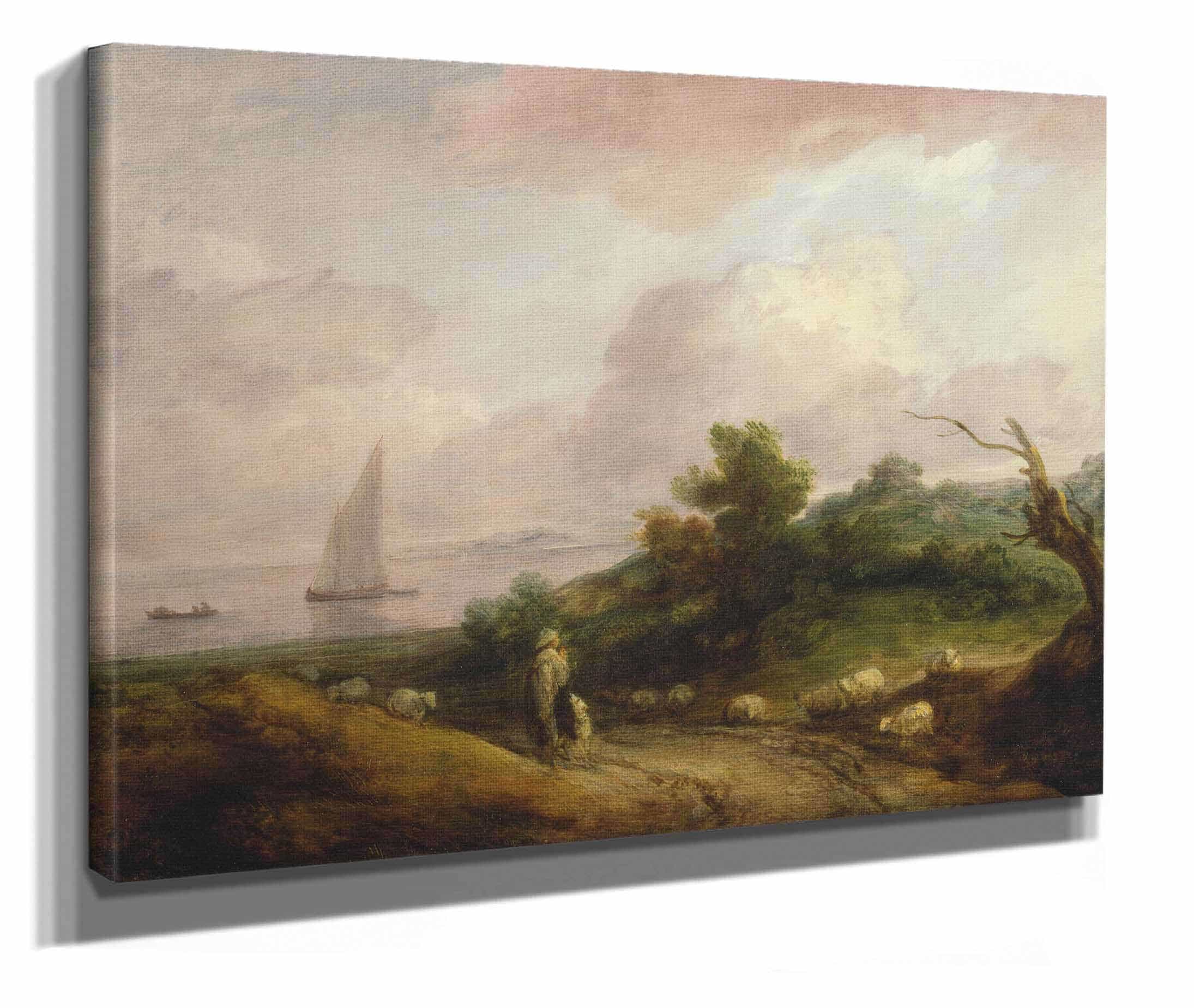 Coastal Landscape With A Shepherd And His Flock by Thomas Gainsborough - Image 2