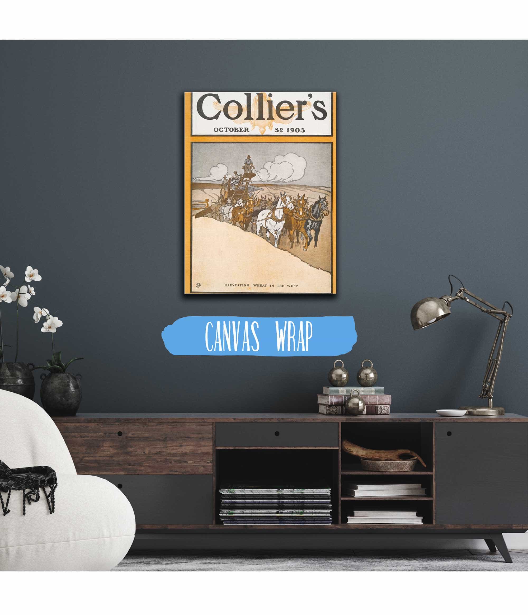 Colliers October Rd Harvesting Wheat In The West by Edward Penfield - Image 3
