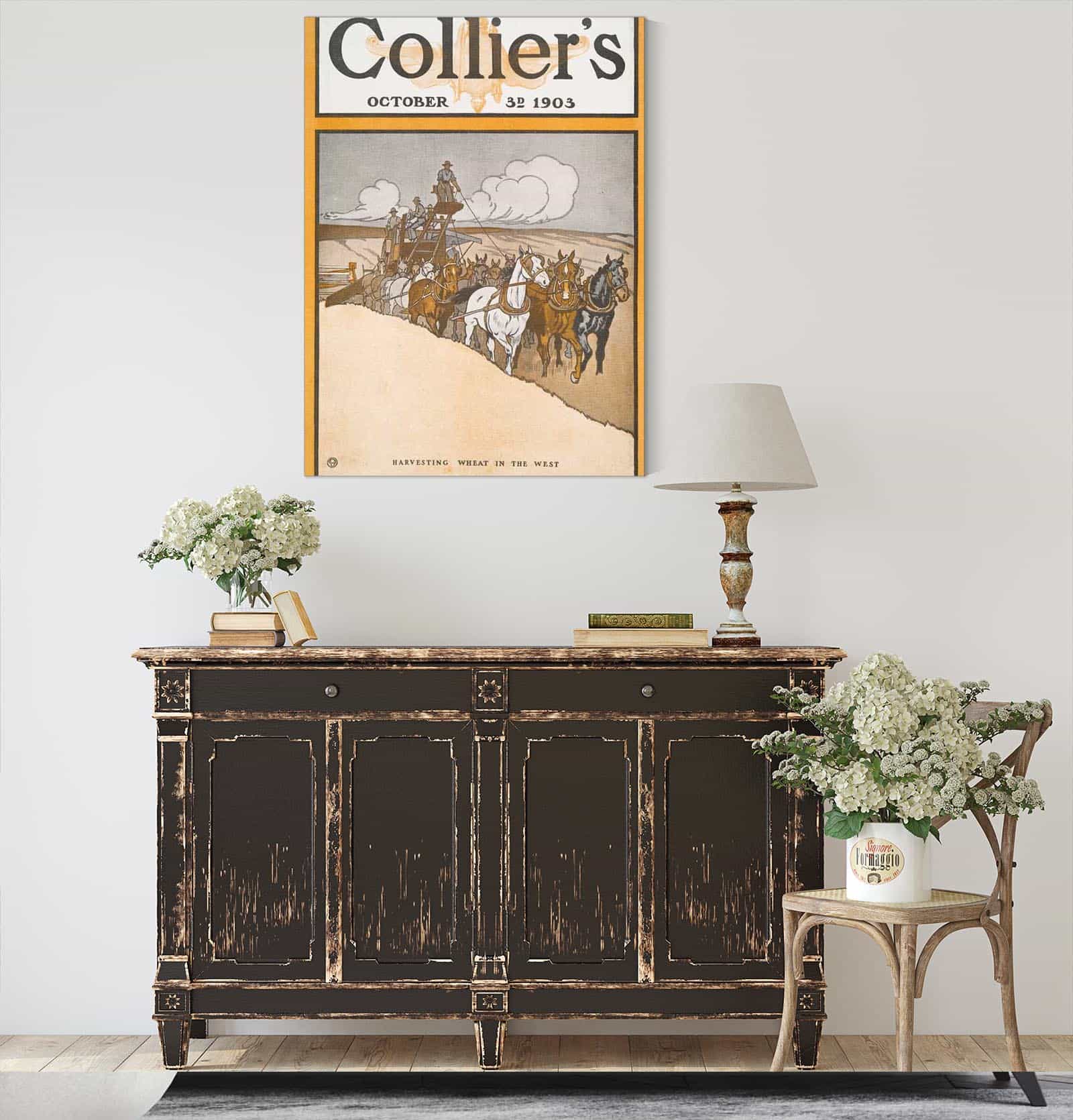 Colliers October Rd Harvesting Wheat In The West by Edward Penfield - Image 4