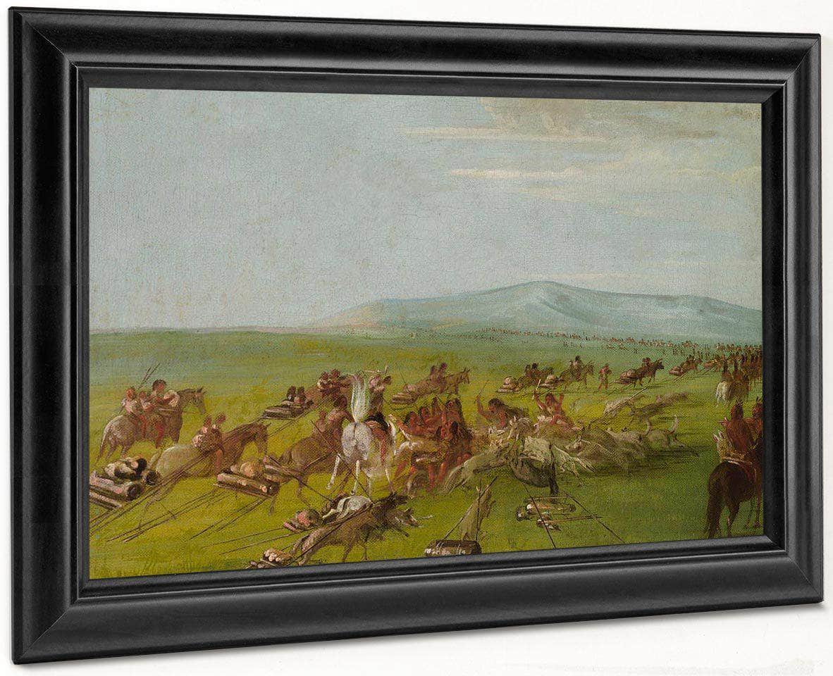 Comanche Moving Camp, Dog Fight Enroute By George Catlin - Image 6