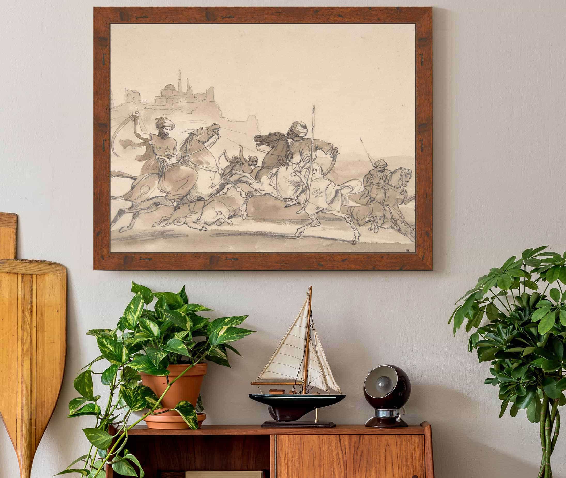 Combat Of Oriental Horsemen  by Theodore Gericault - Image 2