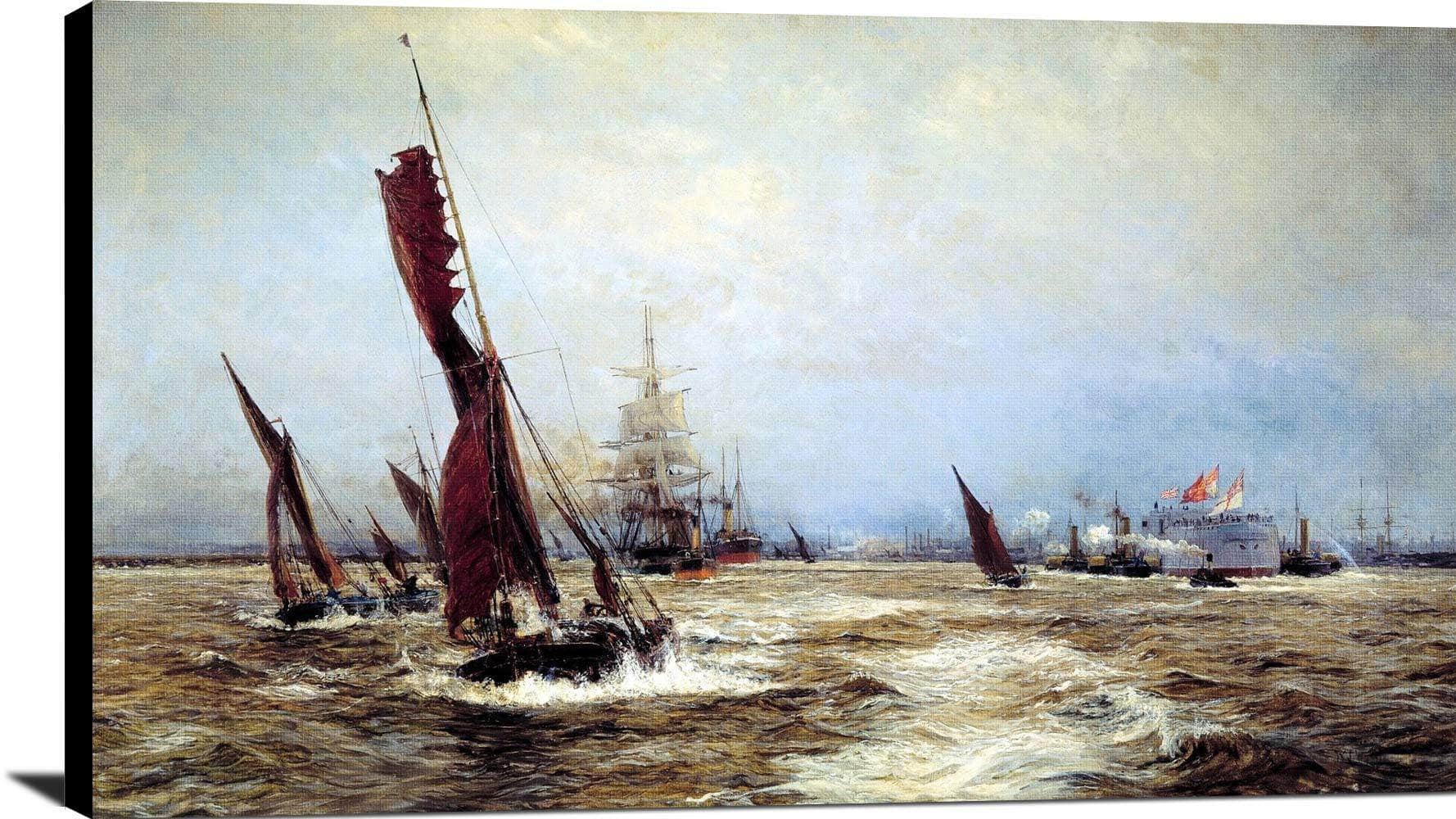 Commerce And Sea Power Painting William Lionel Wyllie Canvas Art - Image 2