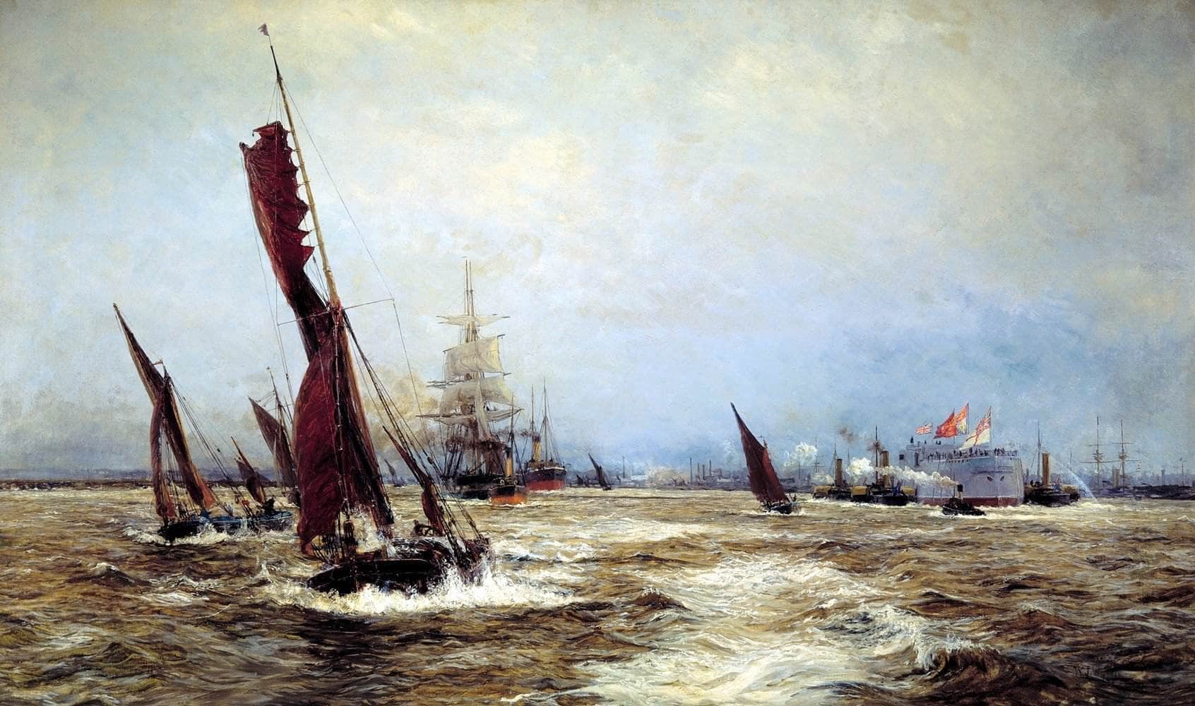 Commerce And Sea Power Painting William Lionel Wyllie Canvas Art - Image 5