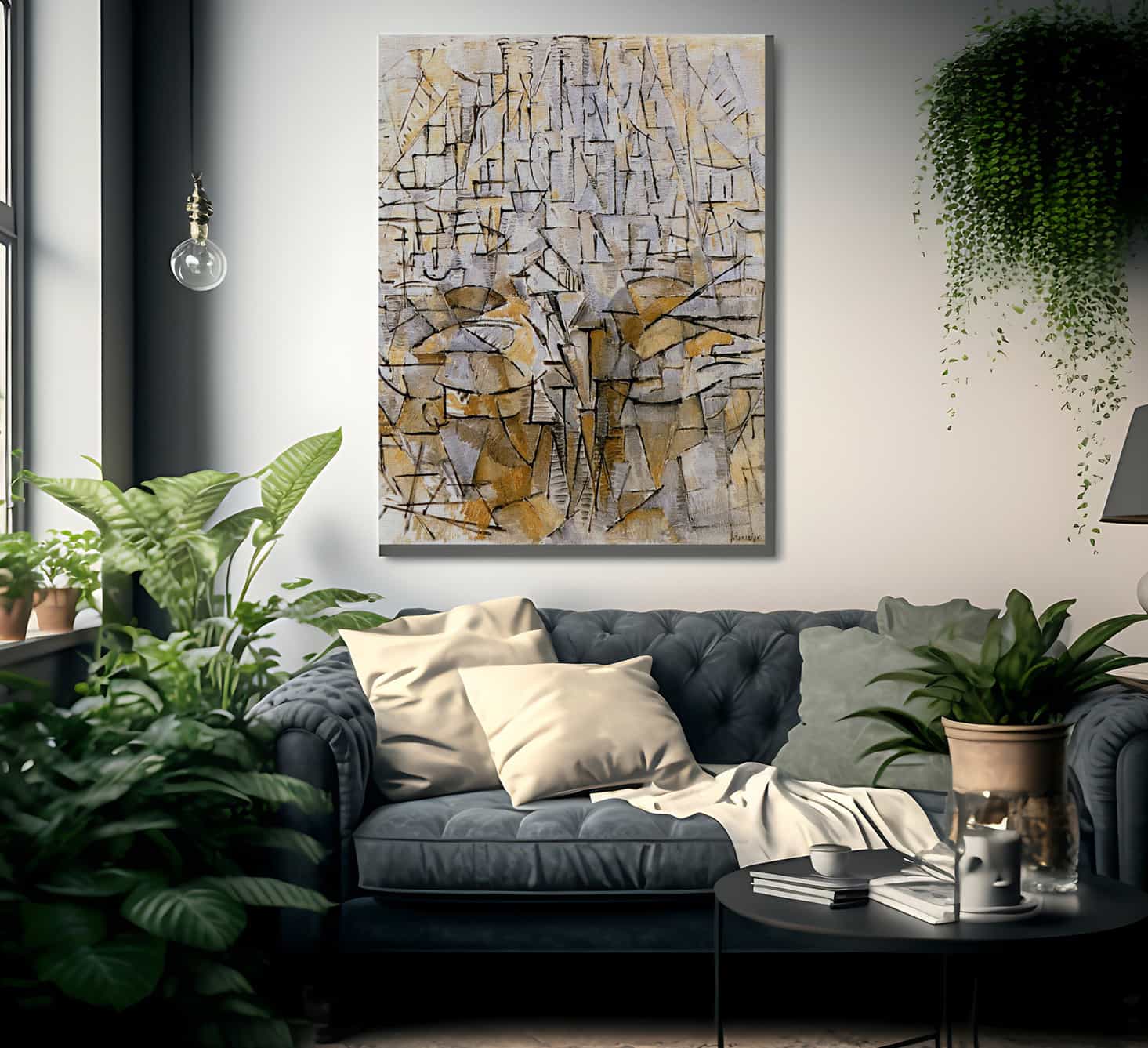 Composition No 3 1912 1913 Oil On Canvas 950X800Mm Haags Gemeentenmuseum Hague By Piet Mondrian - Image 2