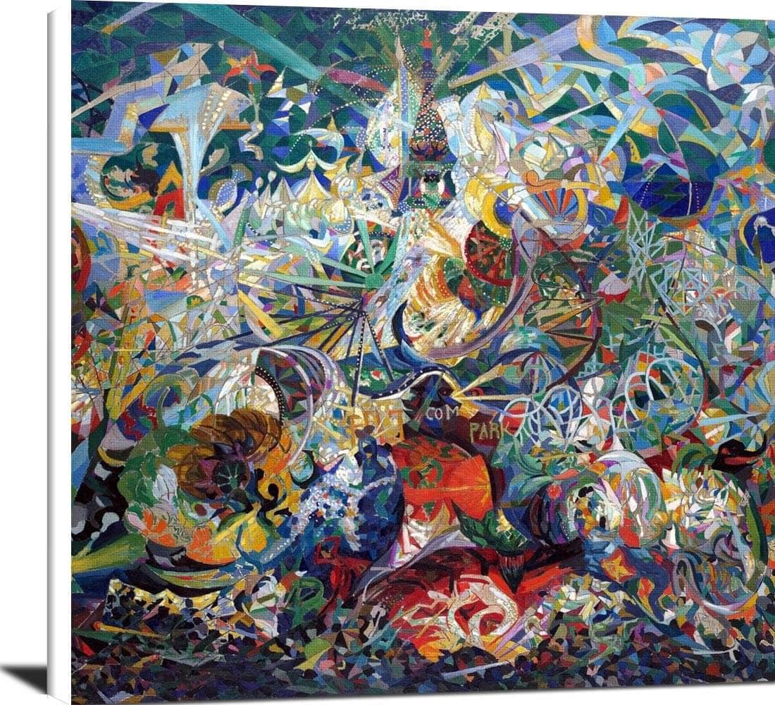 Coney Island American Dreamland Painting Joseph Stella Canvas Art
