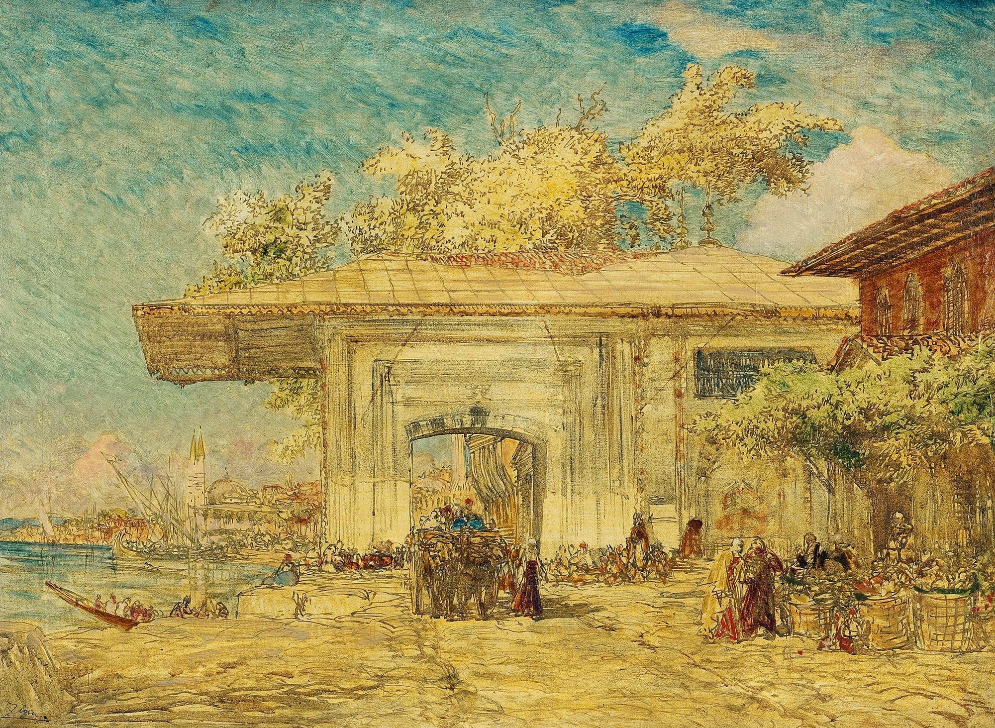 Constantinople Le Kiosque Des Janissaires by Felix Ziem