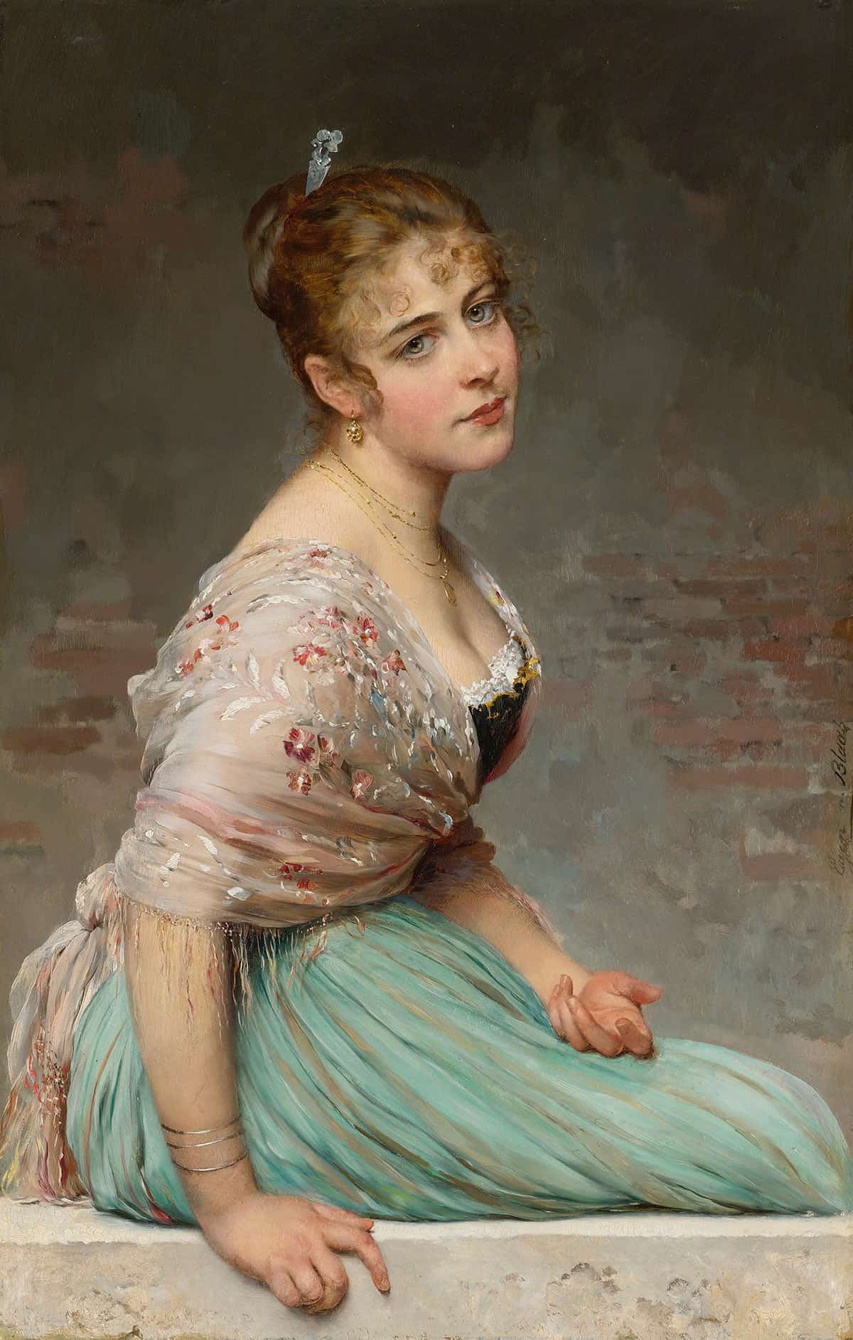 Contemplation by Eugen Von Blaas - Image 3