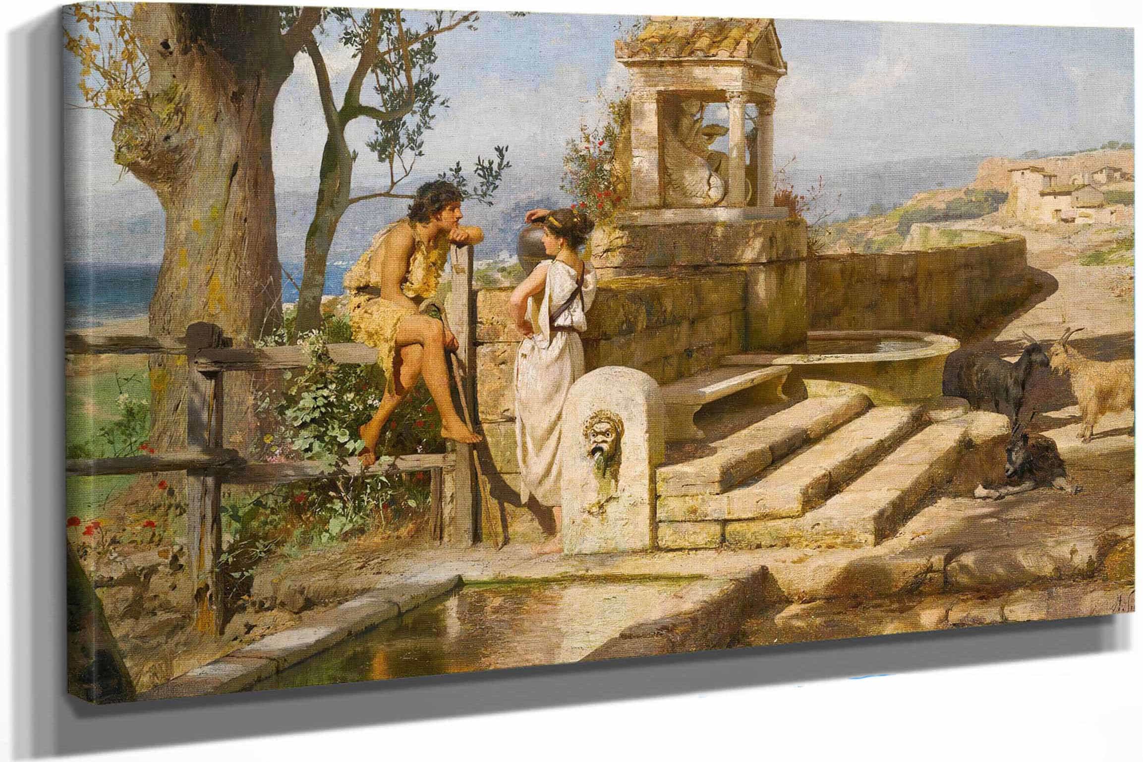 Conversation By The Spring by Henryk Siemiradzki
