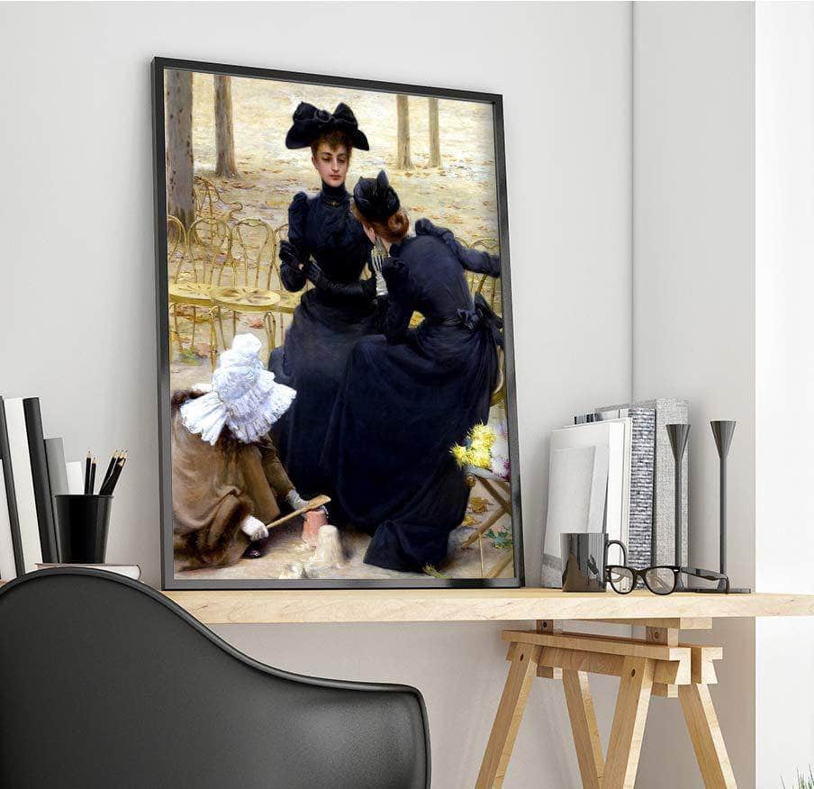 Conversation In The Luxembourg Garden Painting Corcos Canvas Art - Image 4
