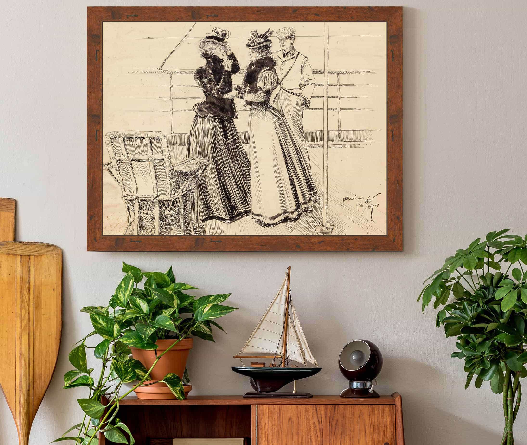Conversations By The Sea by Harrison Fisher - Image 3