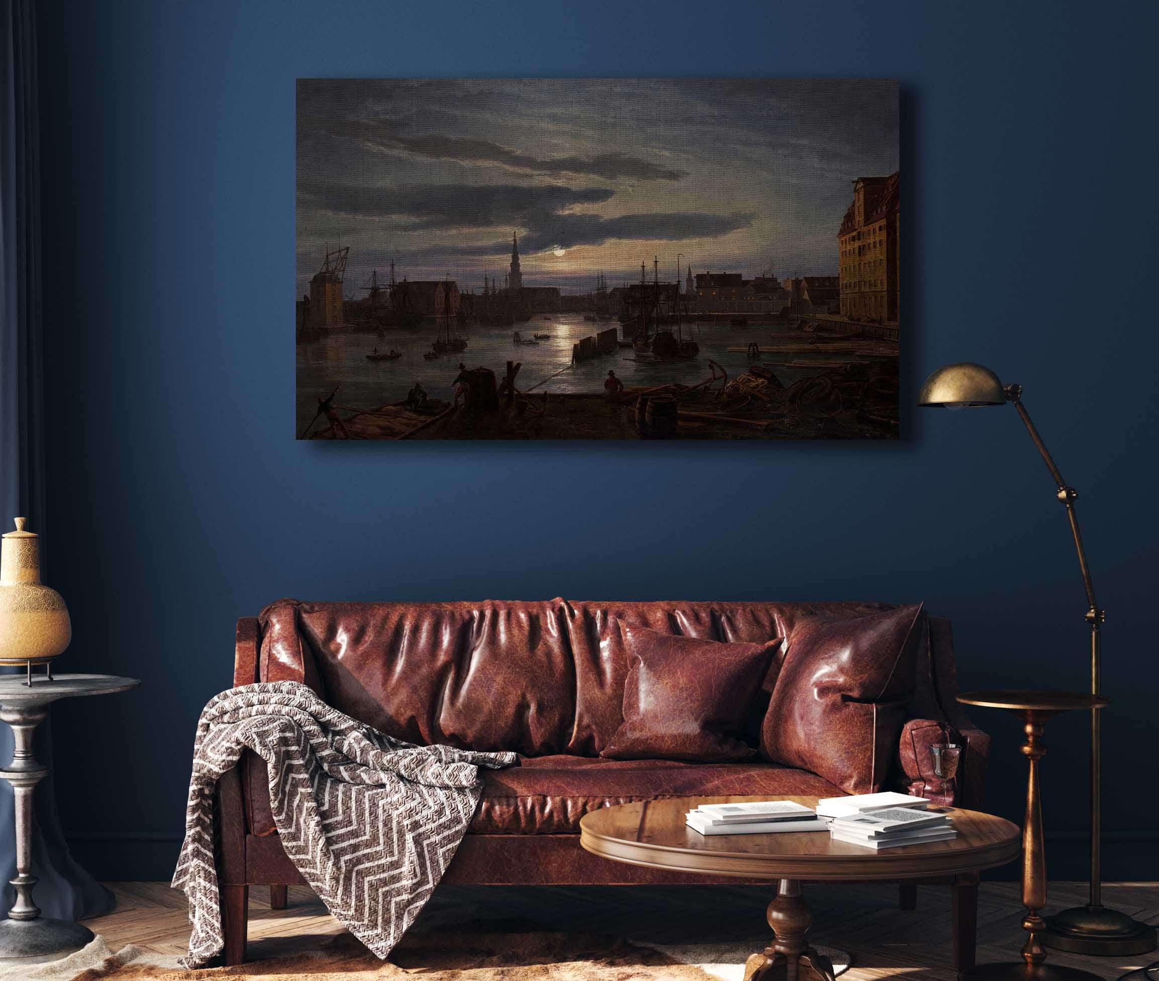 Copenhagen Harbor By Moonlight by Johan Christian Dahl - Image 4
