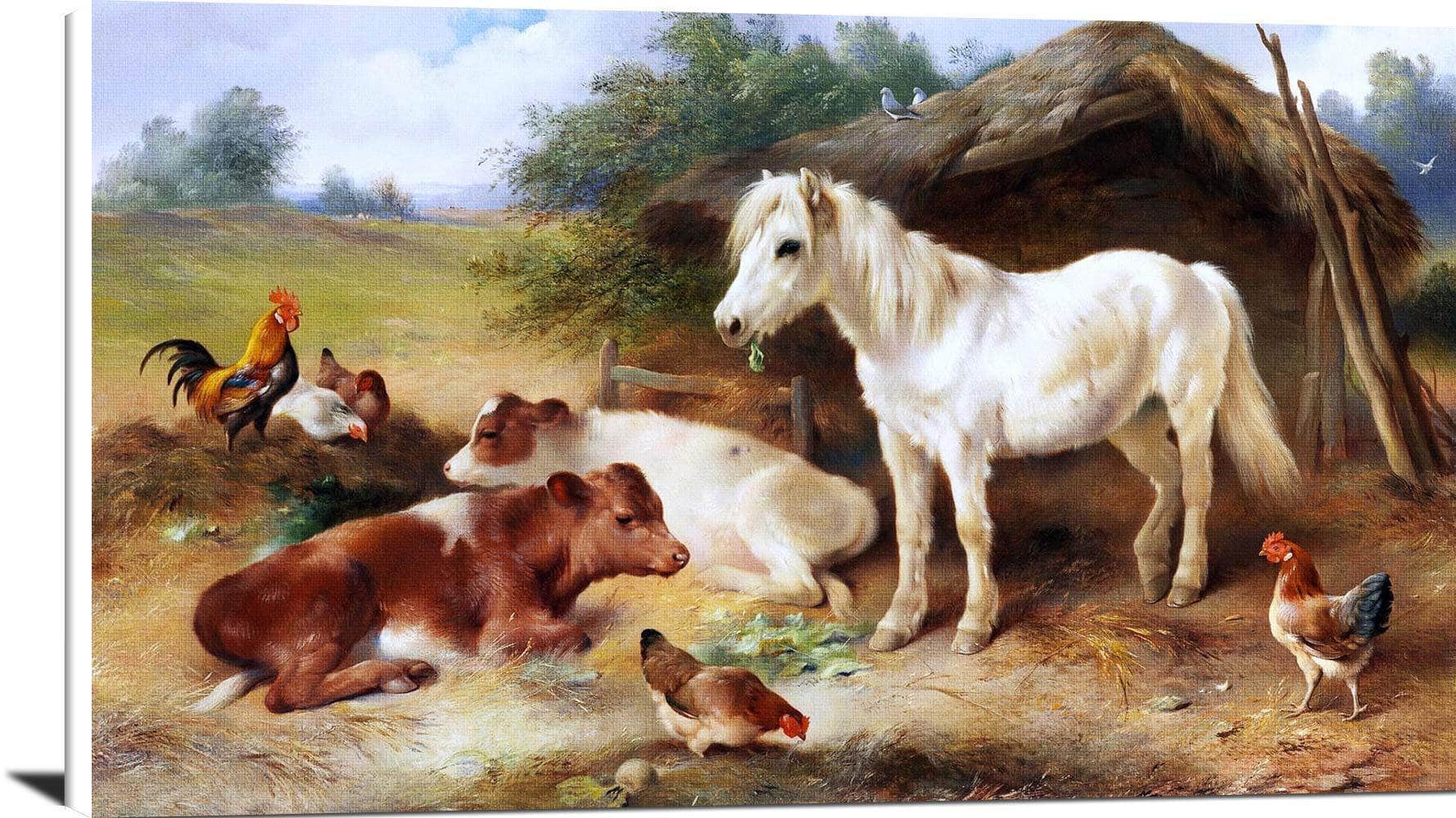 Corner Of Farmyard Painting Walter Hunt Canvas Art