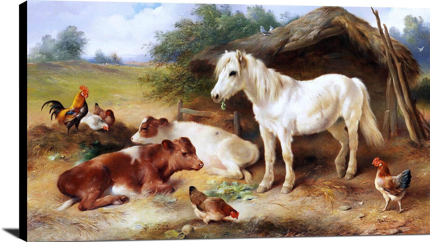 Corner Of Farmyard Painting Walter Hunt Canvas Art - Image 2