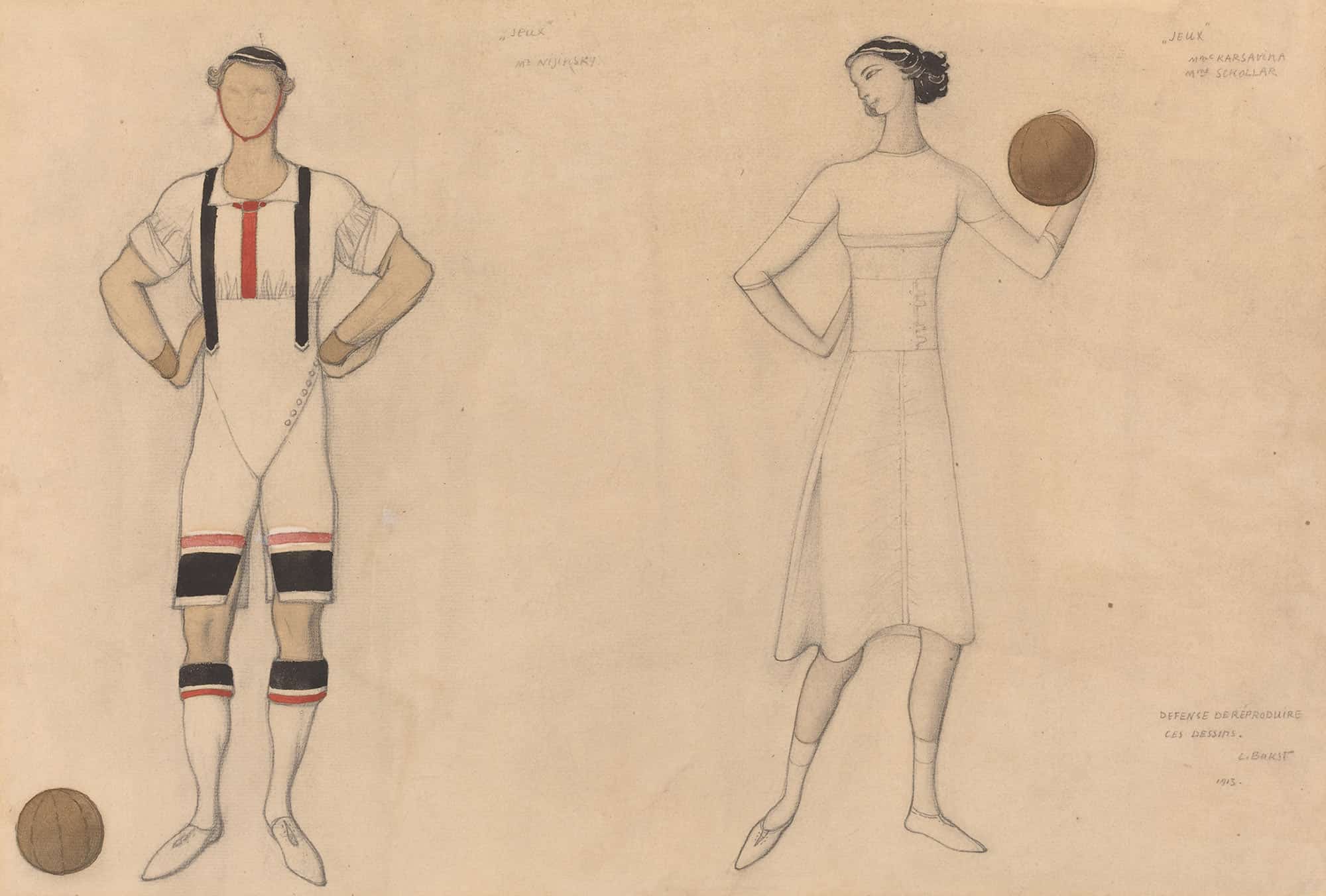 Costume Study For Jeux by Leon Bakst