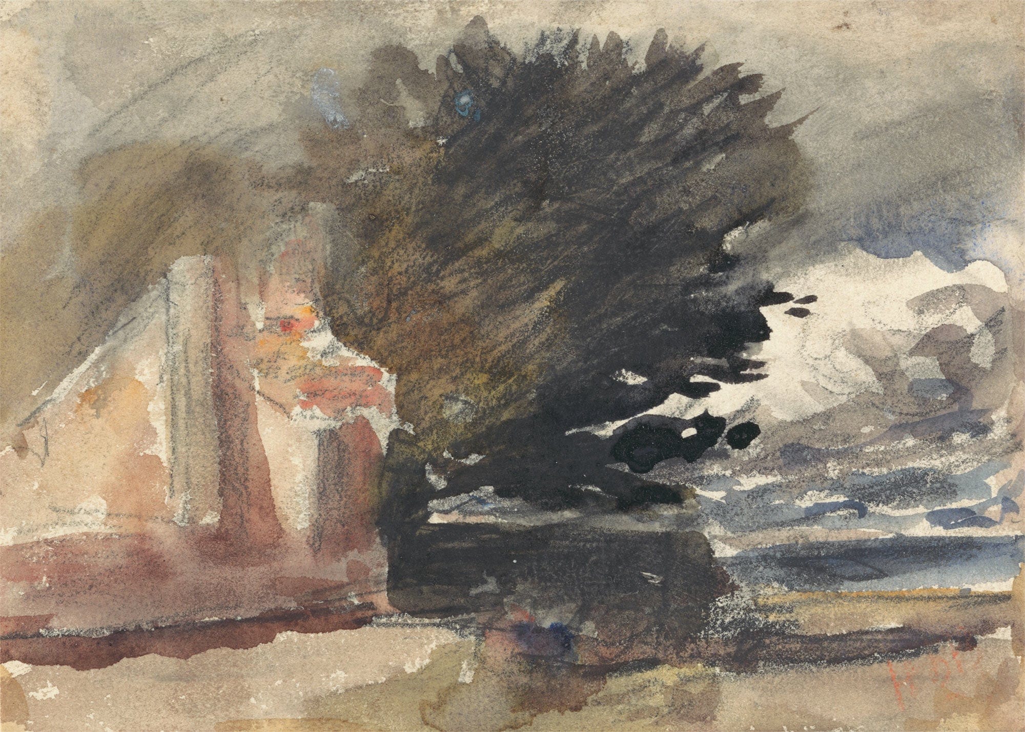 Cottage Under A Tree by Hercules Brabazon Brabazon