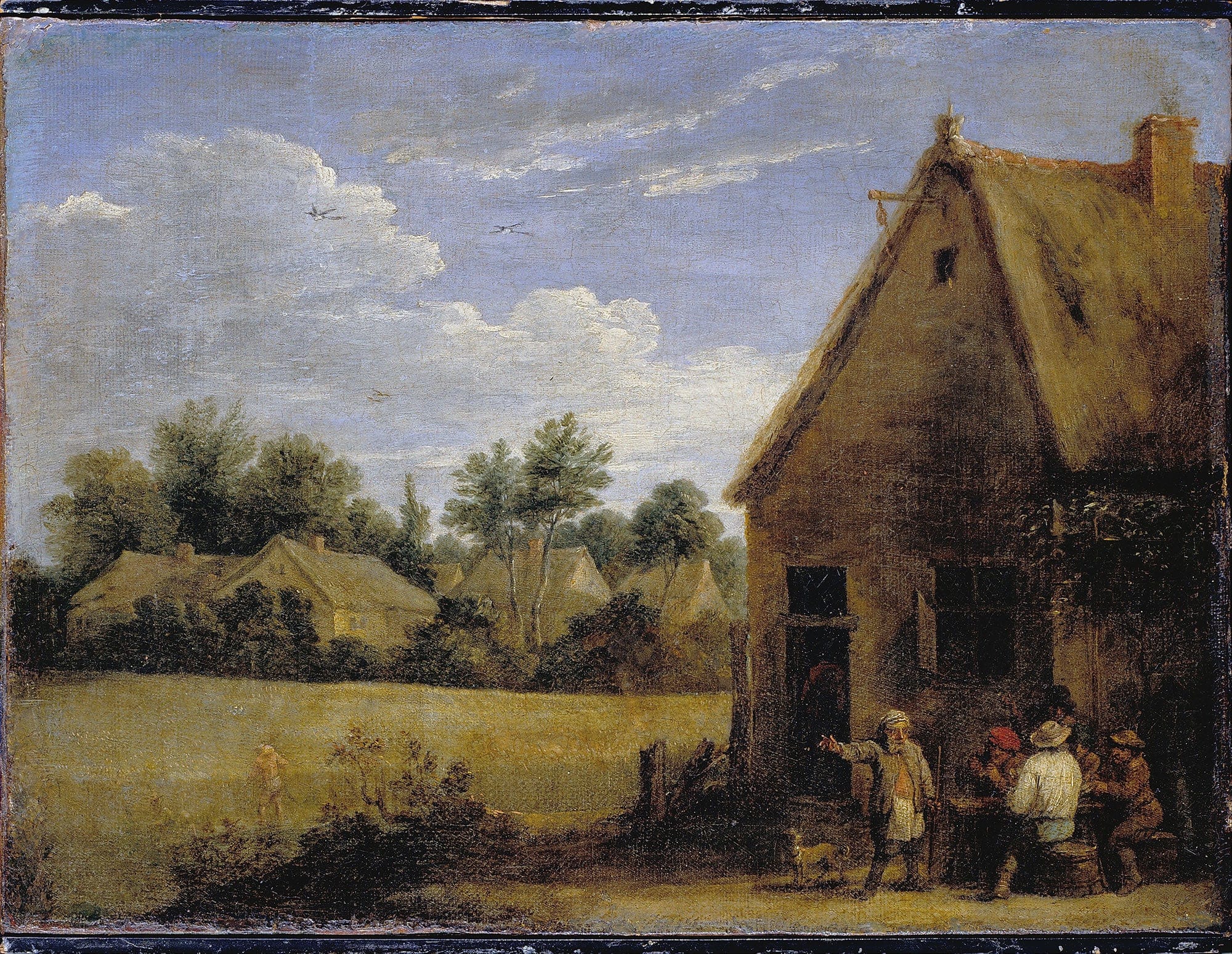 Cottage With Peasants Playing Cards by David Teniers The Younger - Image 2
