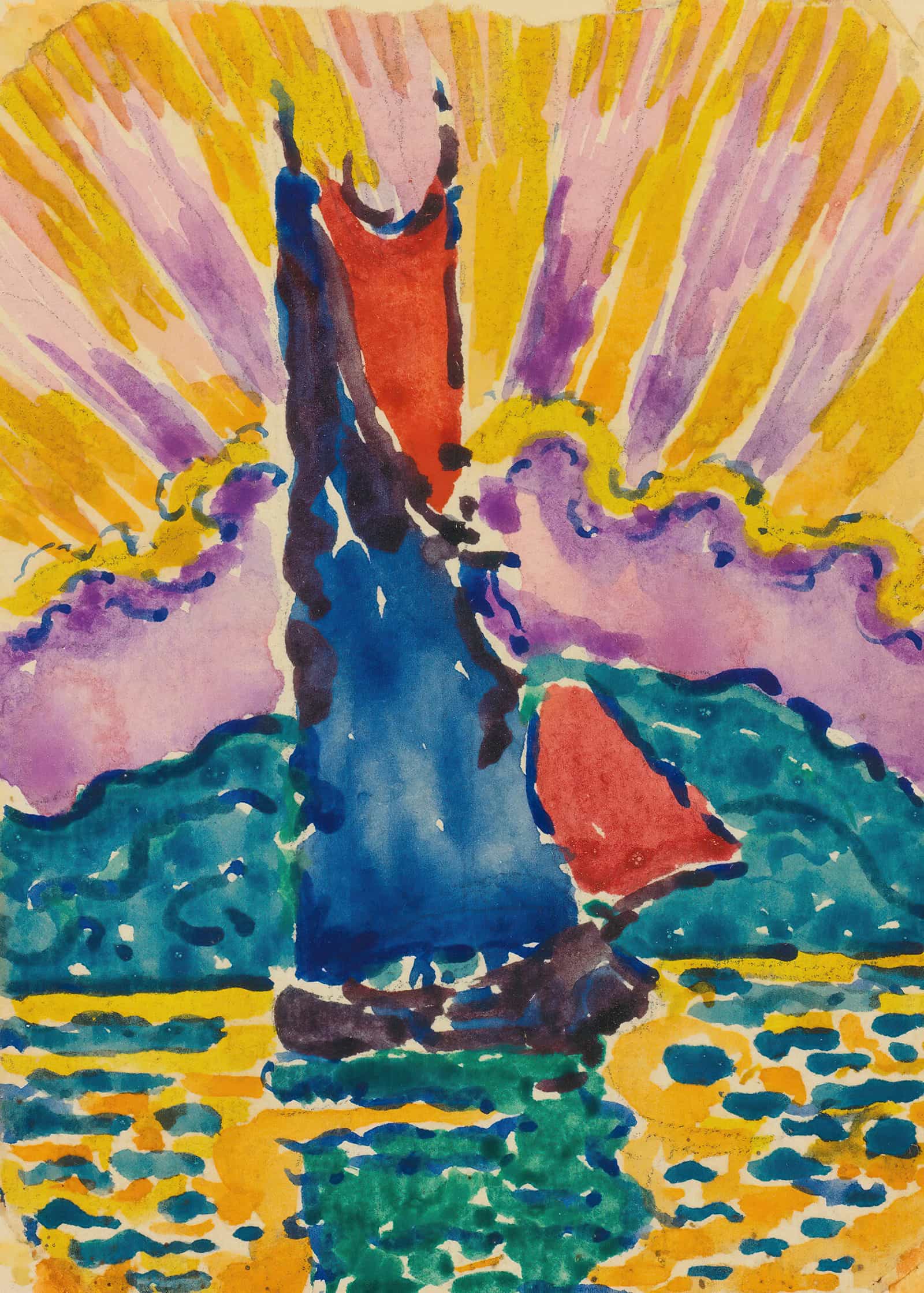 Coucher De Soleil Leventail by Paul Signac