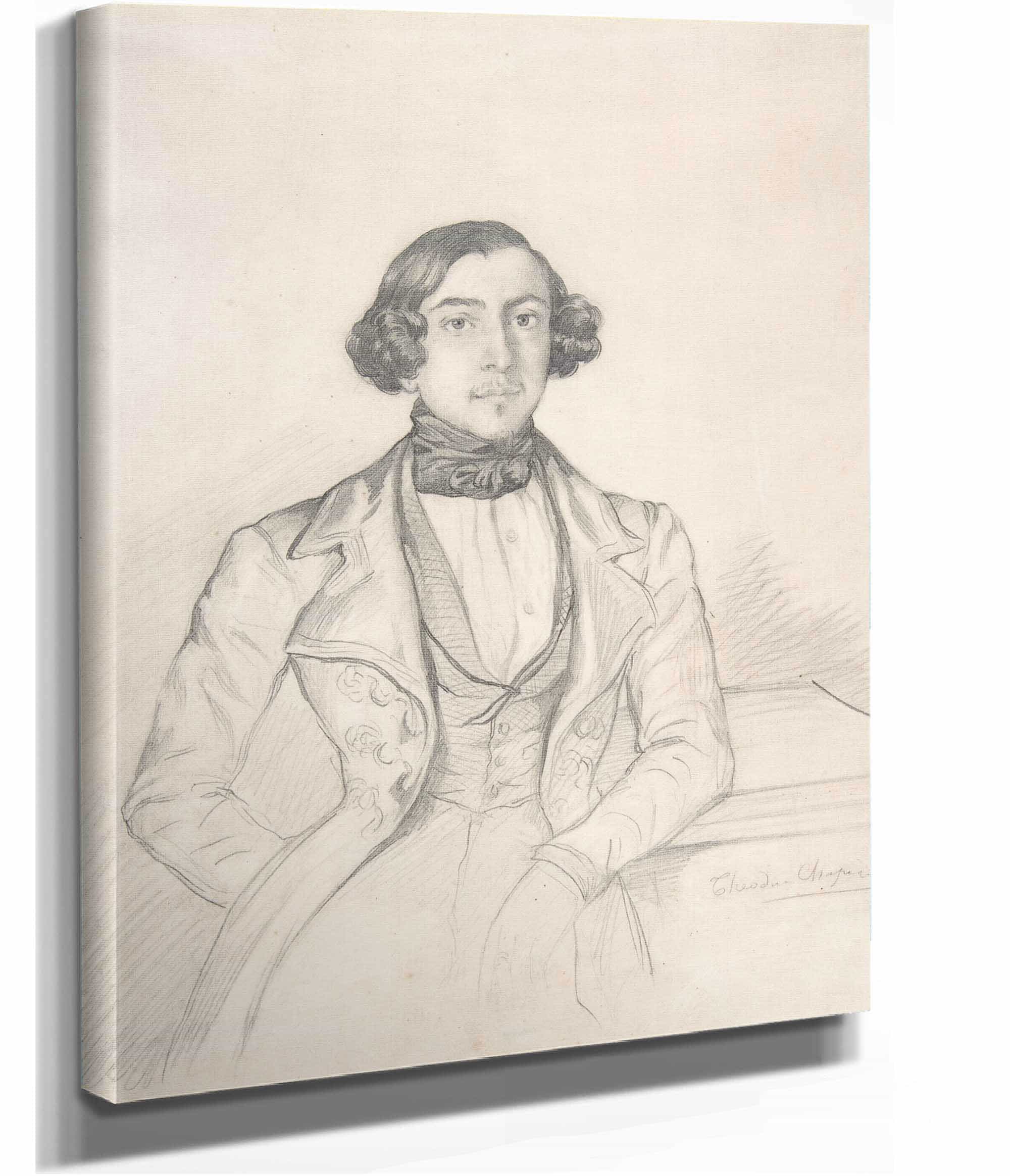 Count Philibert Oscar De Ranchicourt by Theodore Chasseriau - Image 2