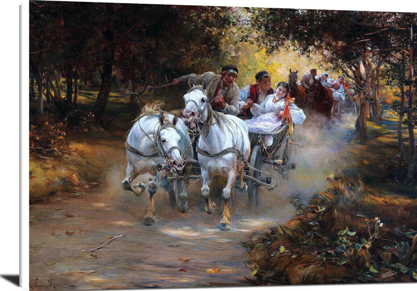Country Wedding Painting Alfred Von Wierusz Kowalski Canvas Art