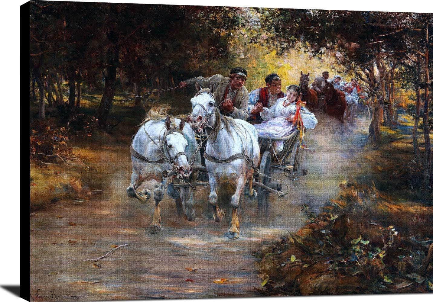 Country Wedding Painting Alfred Von Wierusz Kowalski Canvas Art - Image 2