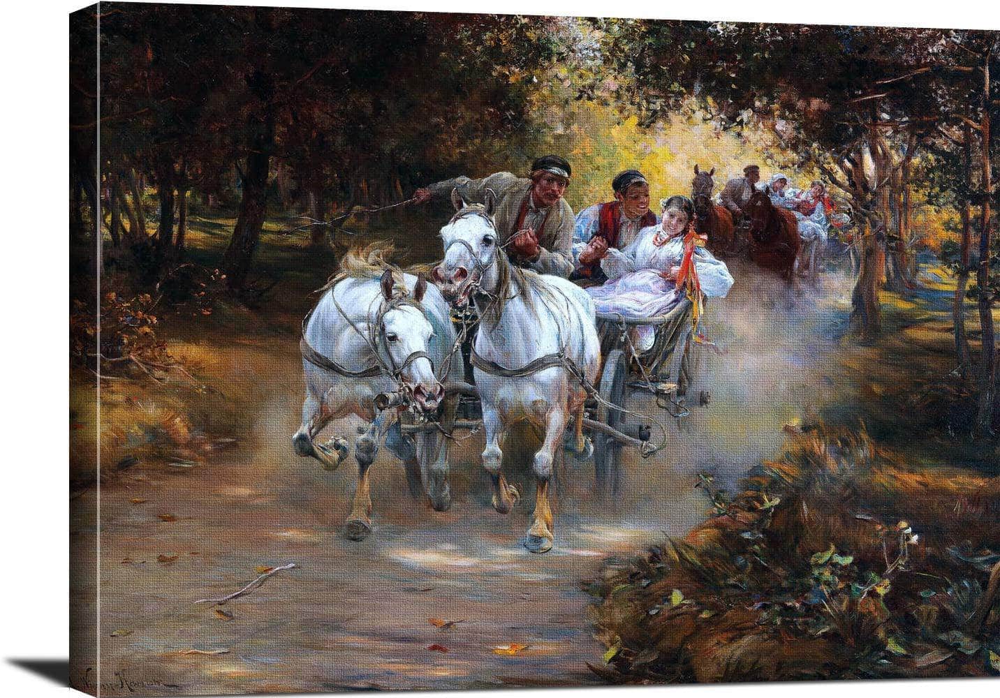 Country Wedding Painting Alfred Von Wierusz Kowalski Canvas Art - Image 3