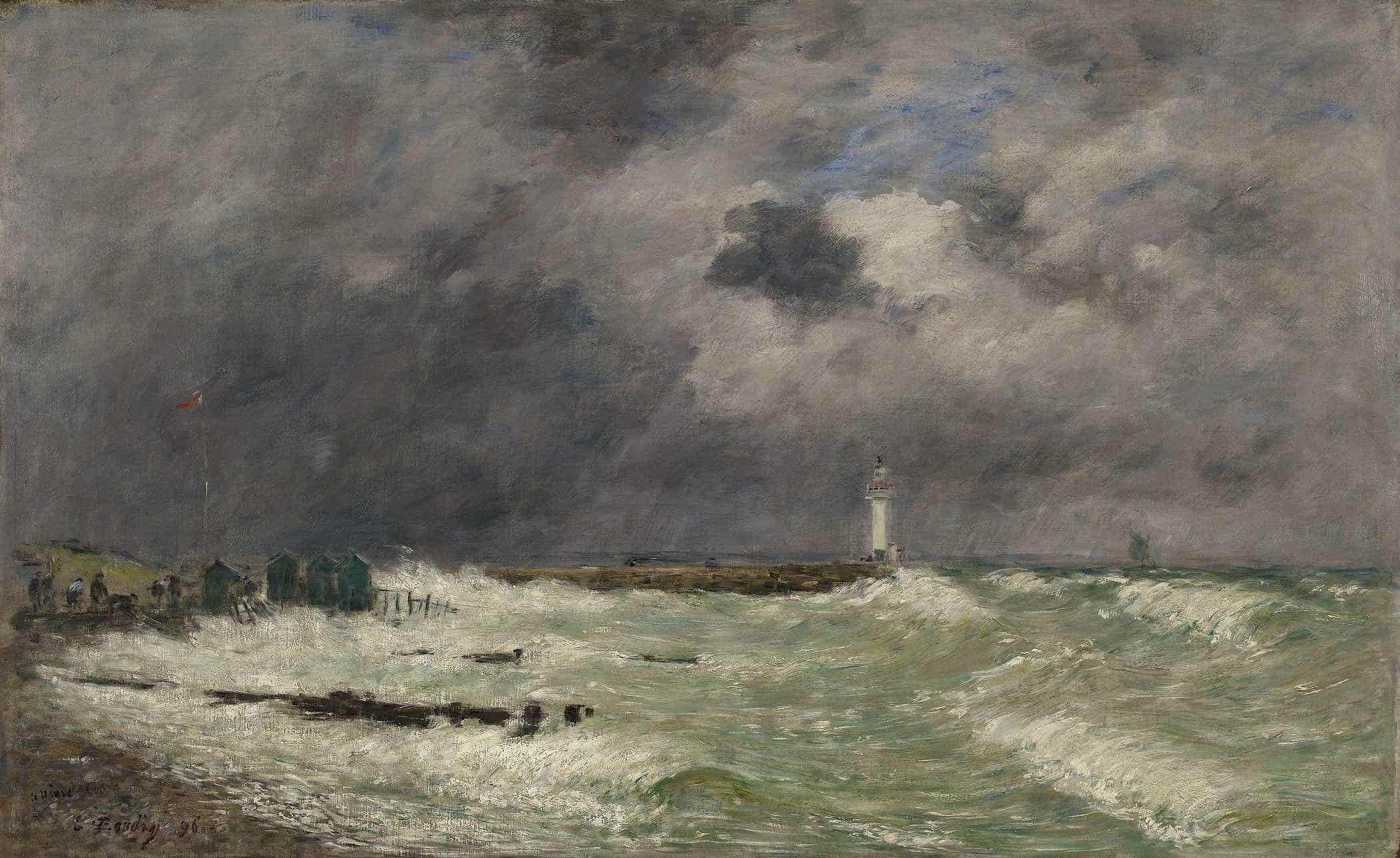 Coup De Vent Devant Frascati Le Havre by Eugene Boudin - Image 2