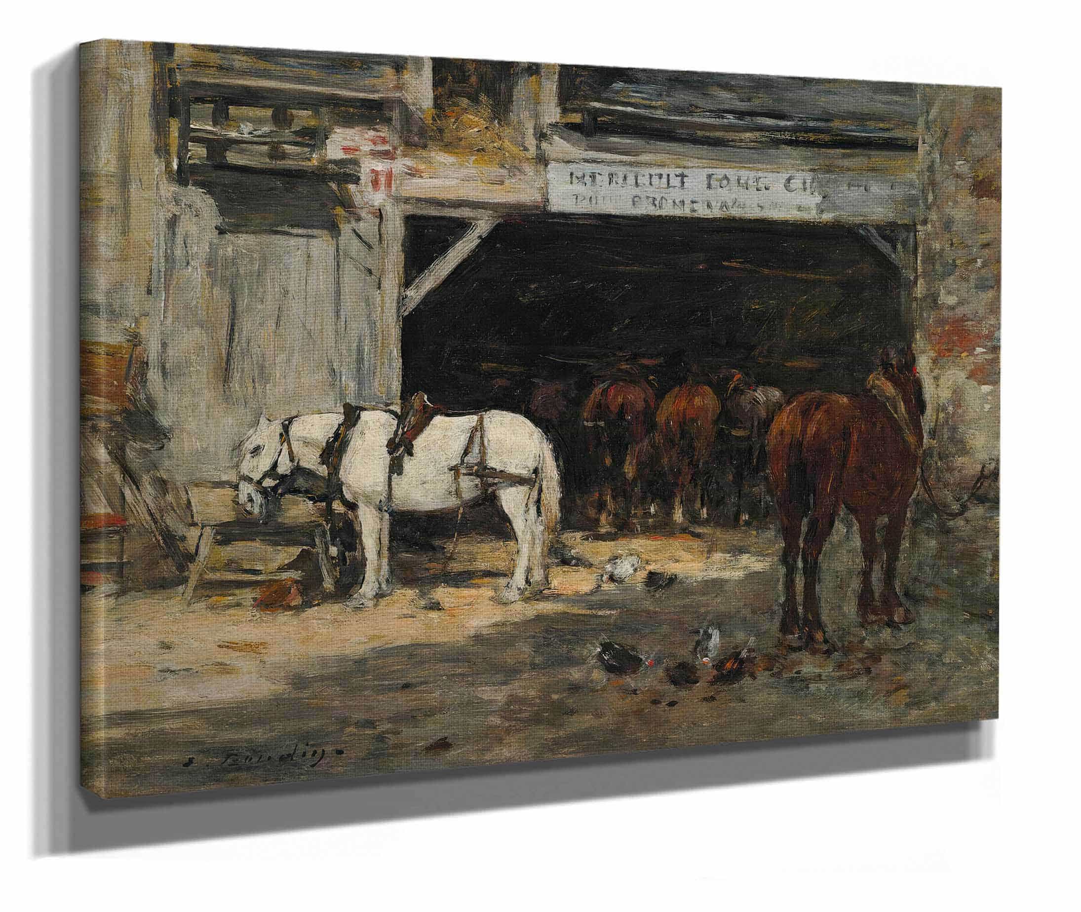Cour Et Ecurie Dun Loueur by Eugene Boudin - Image 2