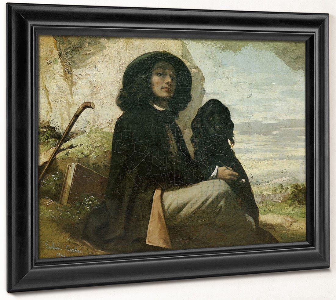 Courbet With His Black Dog By Jean Desire Gustave Courbet - Image 6