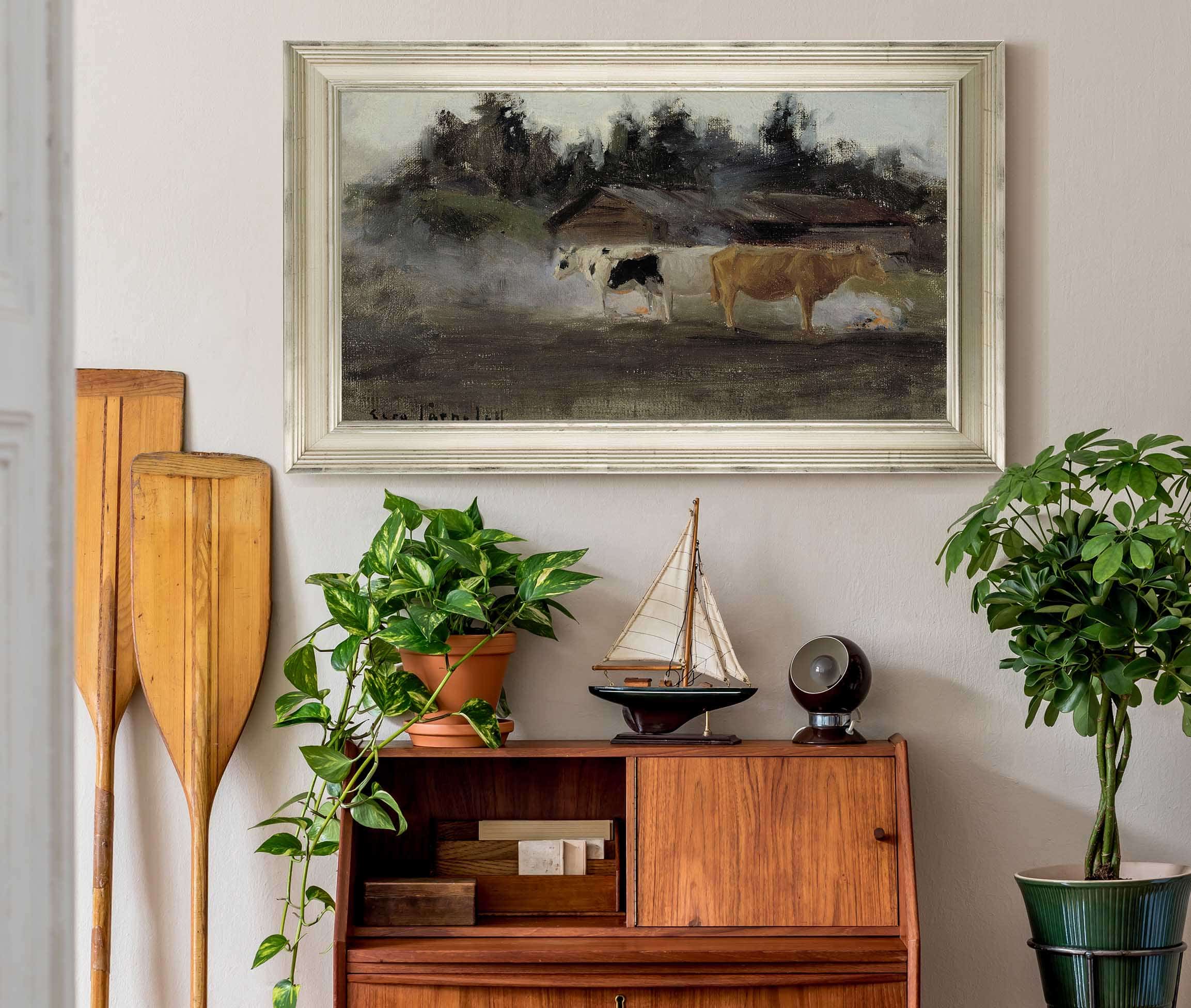 Cows In Turf Smoke Study by Eero Jarnefelt - Image 6