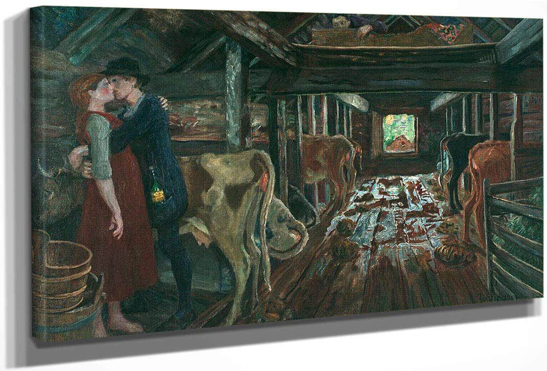 Cowshed Courtship By Nicolai Astrup