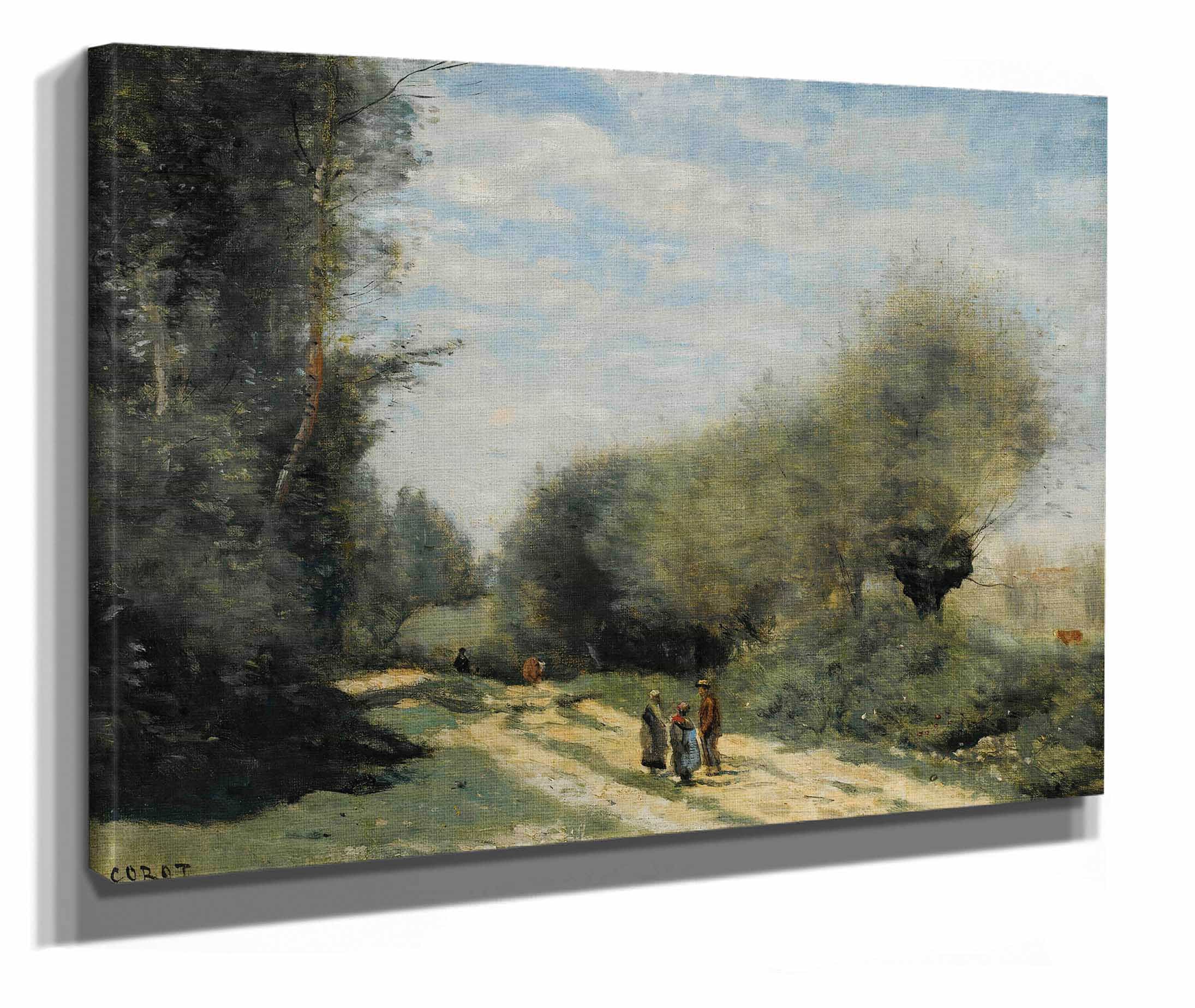 Crecy En Brie Route Dans La Campagne by Jean Baptiste Camille Corot - Image 2