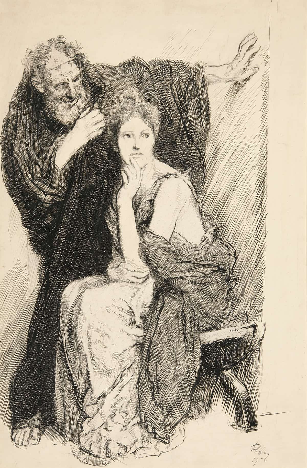 Cressida And Her Uncle From Troilus And Cressida by Edwin Austin Abbey - Image 3