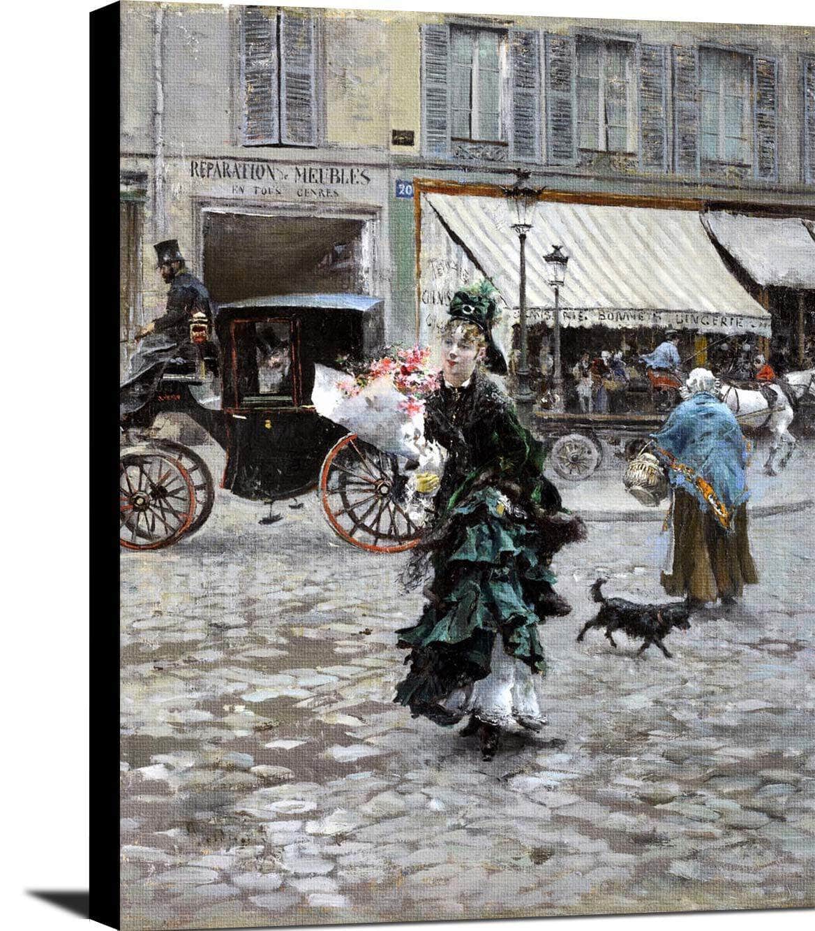 Crossing The Street Painting Giovanni Boldini Canvas Art - Image 2