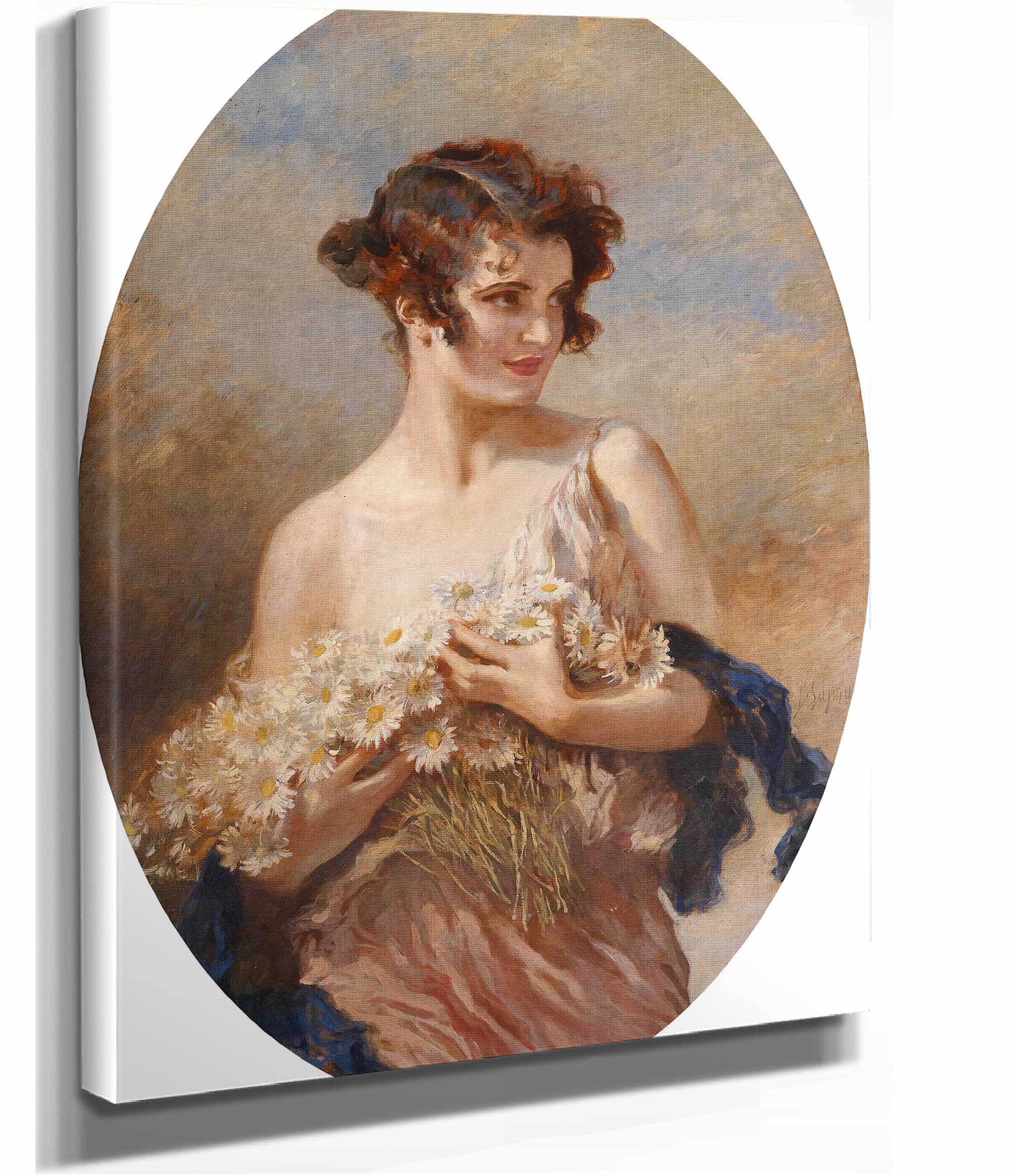 Dame Mit Margeritenstraub by Leopold Schmutzler - Image 2