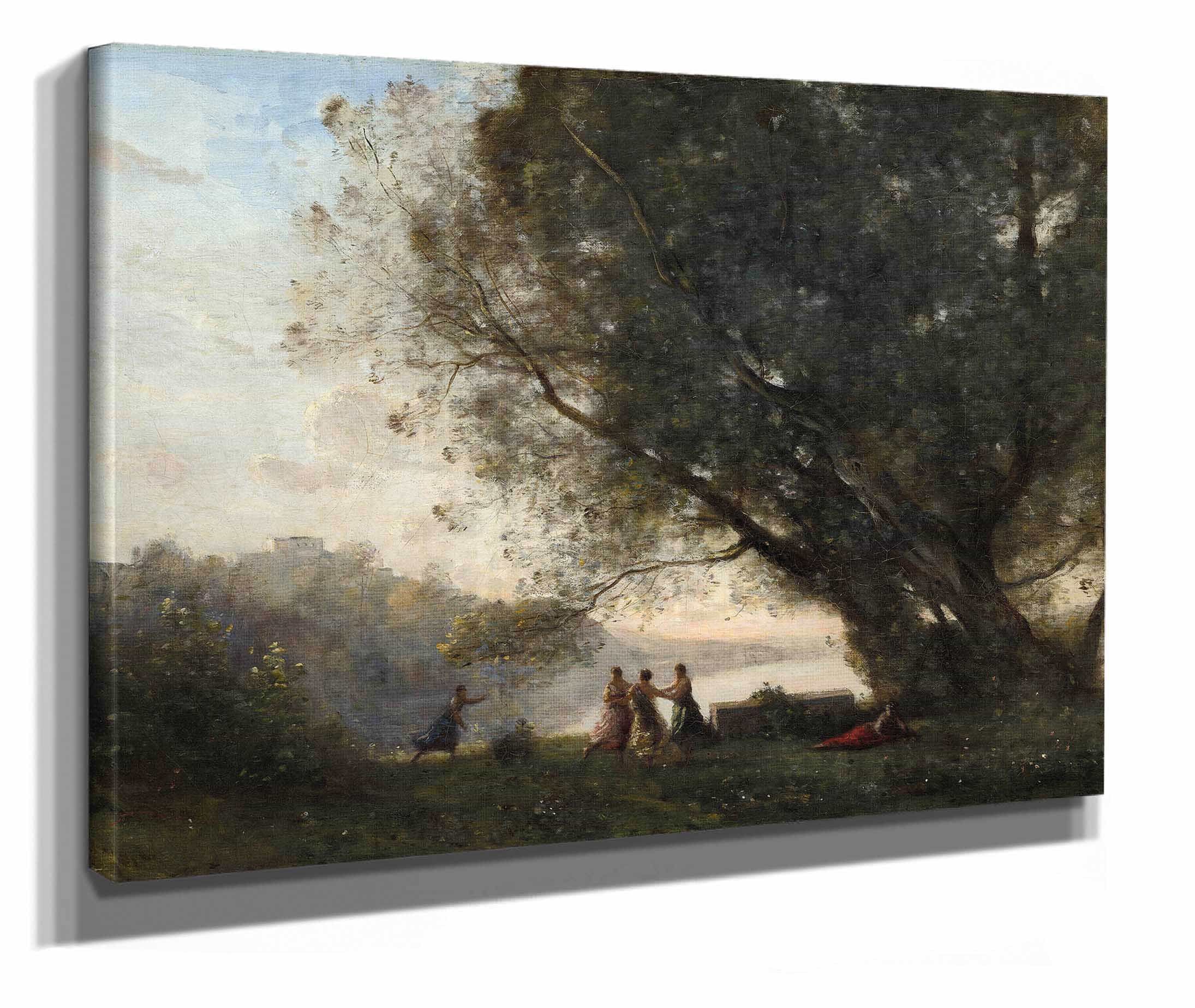 Dance Under The Trees At The Edge Of The Lake by Jean Baptiste Camille Corot - Image 2