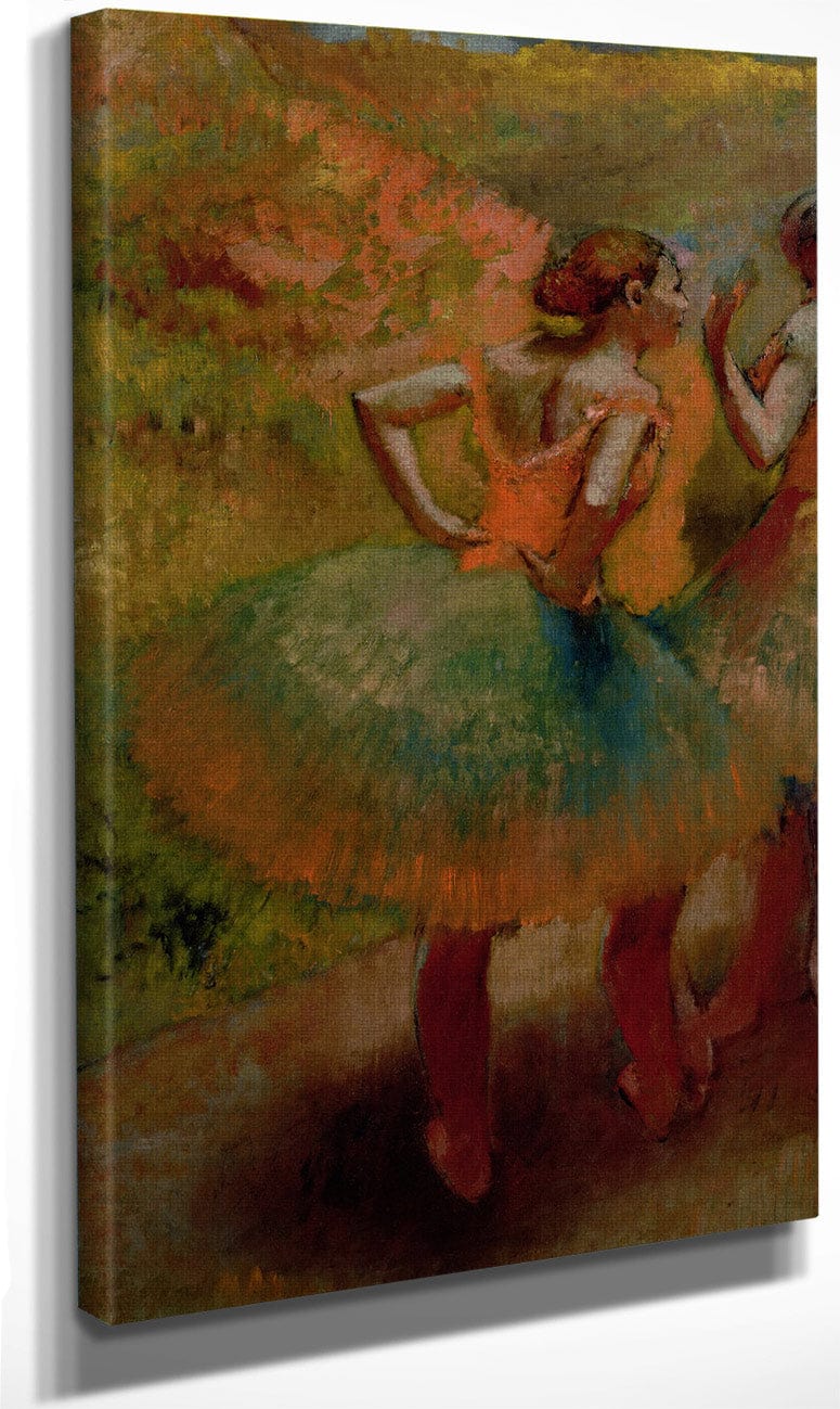 Dancers Wearing Green Skirts By Edgar Degas