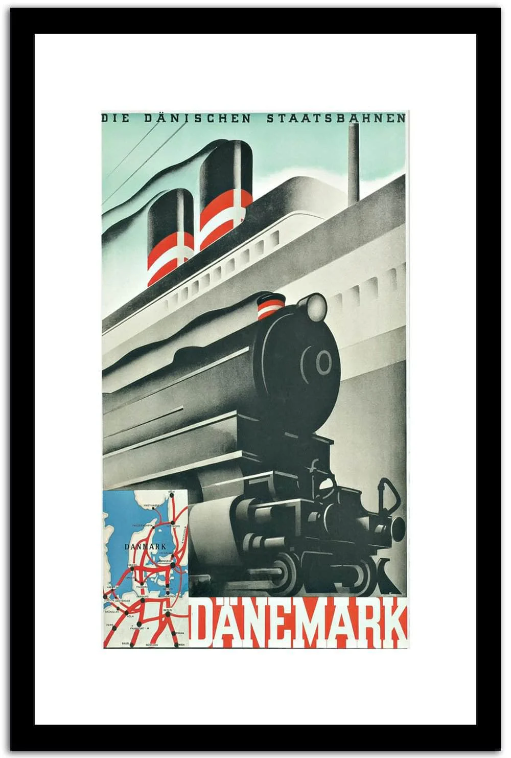 Danemare  Vintage Poster