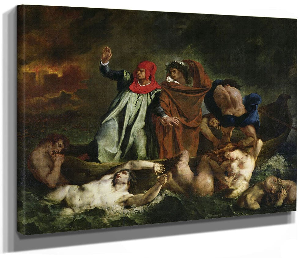 Dante (1265 1321) And Virgil (70 19 Bc) In The Underworld By Ferdinand Victor Eugene Delacroix