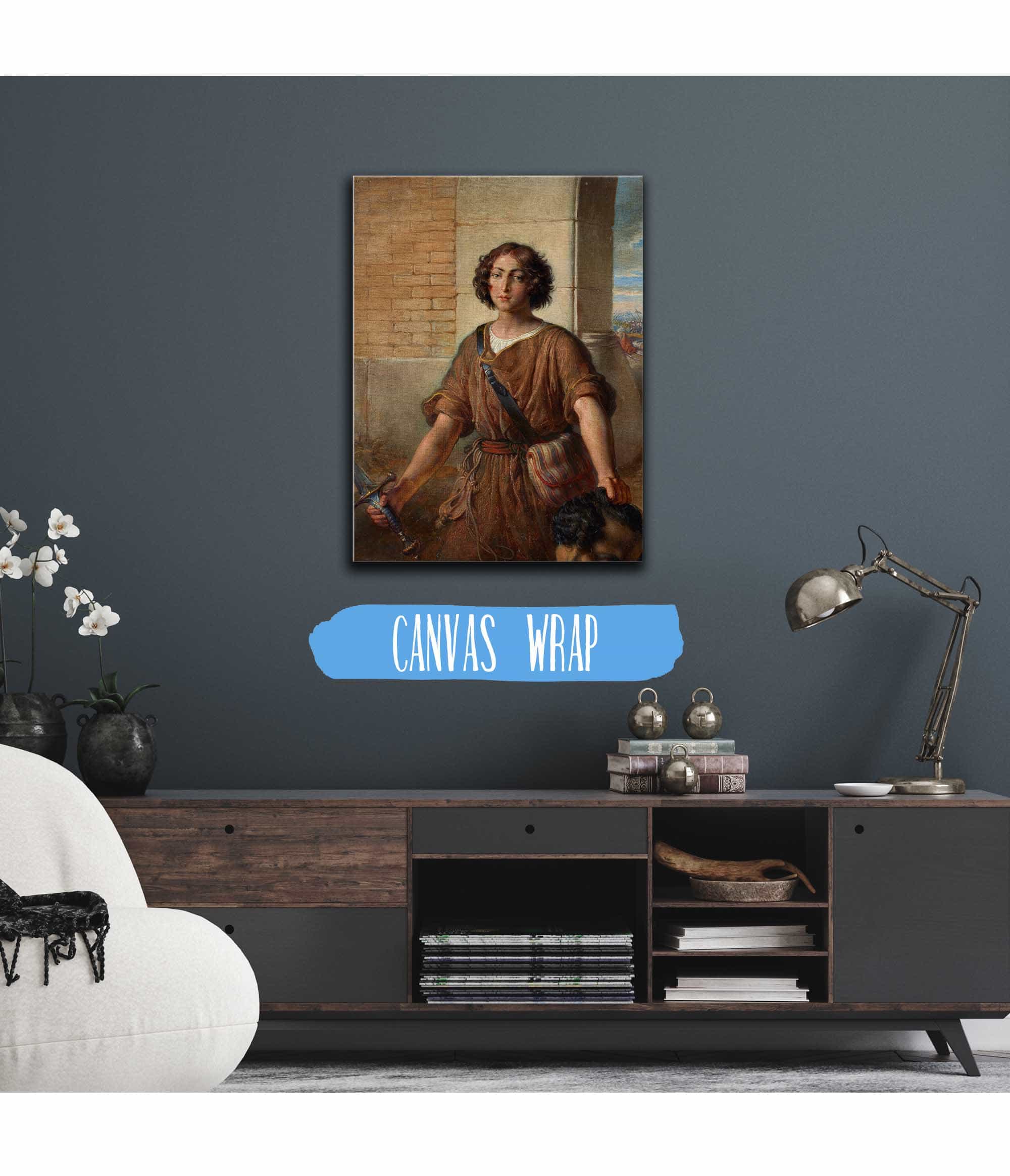 David With The Head Of Goliath Before by Johann Peter Krafft - Image 3