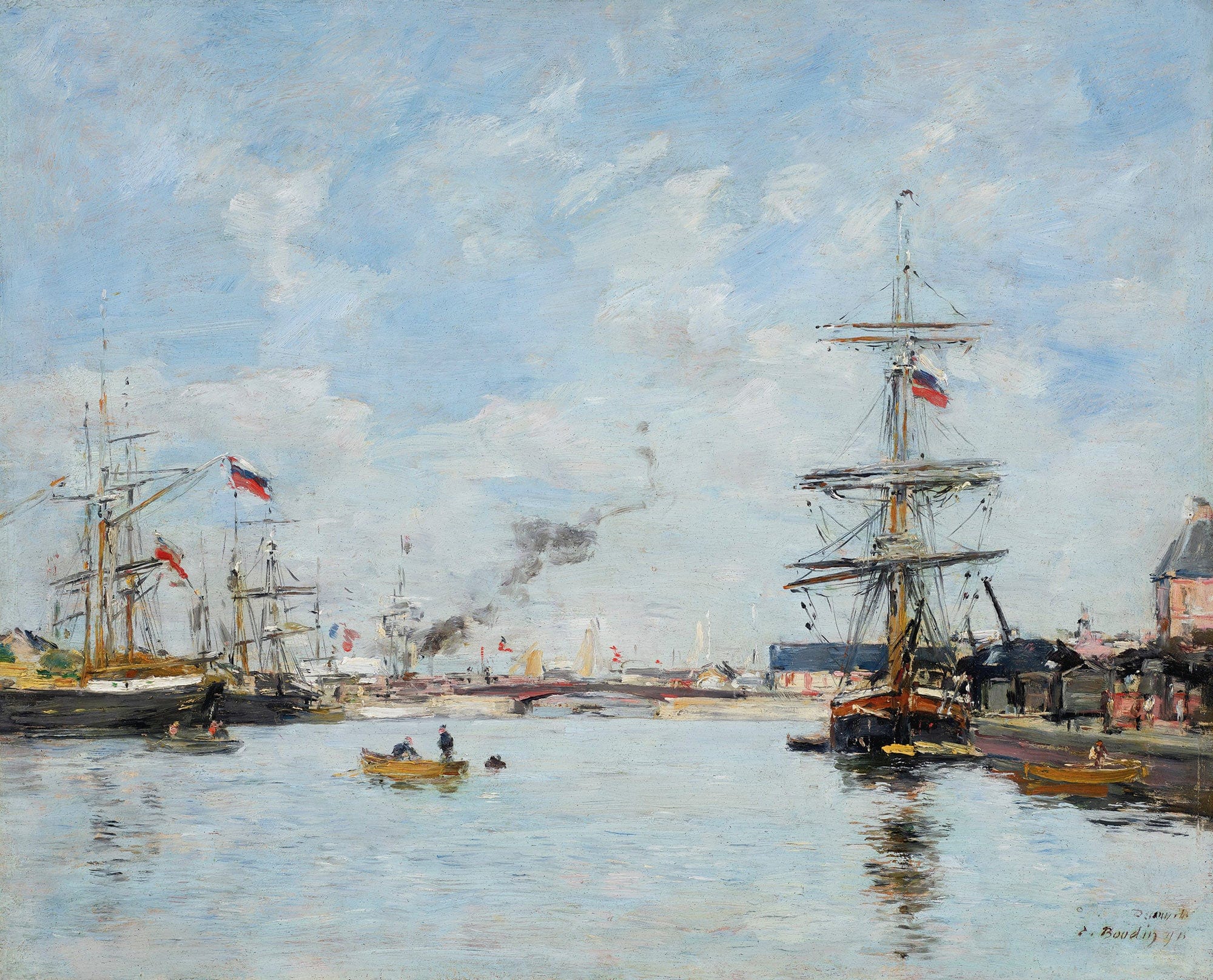Deauville Le Bassin A Maree Haute by Eugene Boudin - Image 2