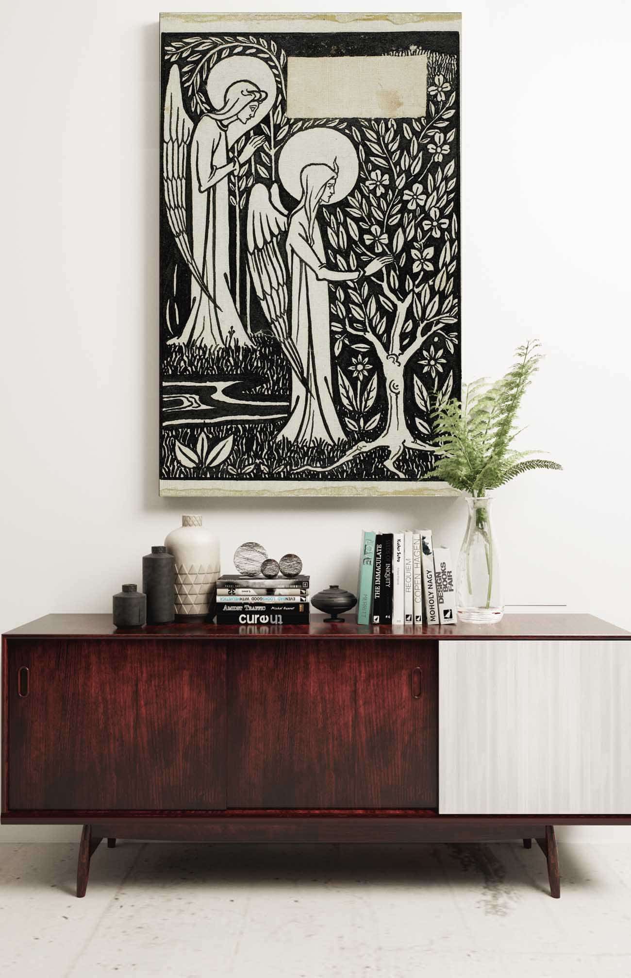 Decorative Study Two Angels by Aubrey Vincent Beardsley - Image 2