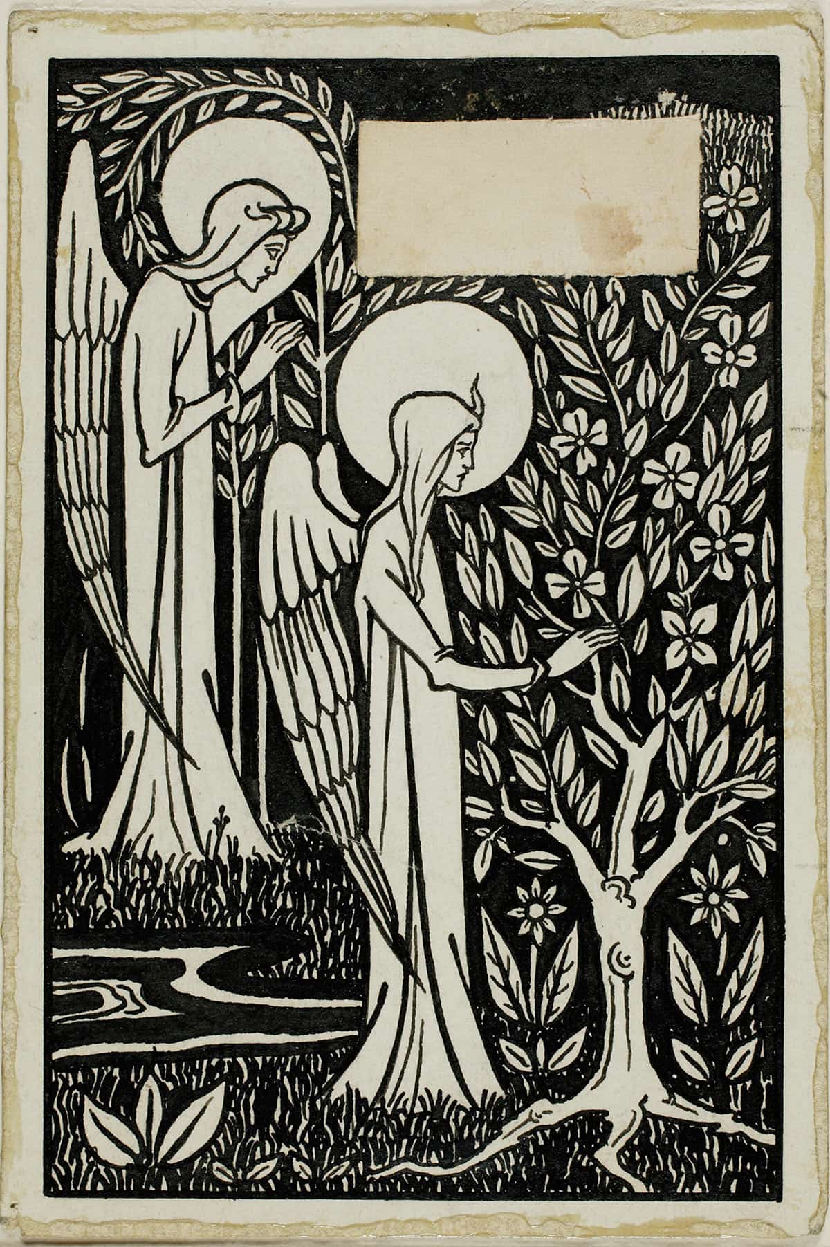 Decorative Study Two Angels by Aubrey Vincent Beardsley - Image 3