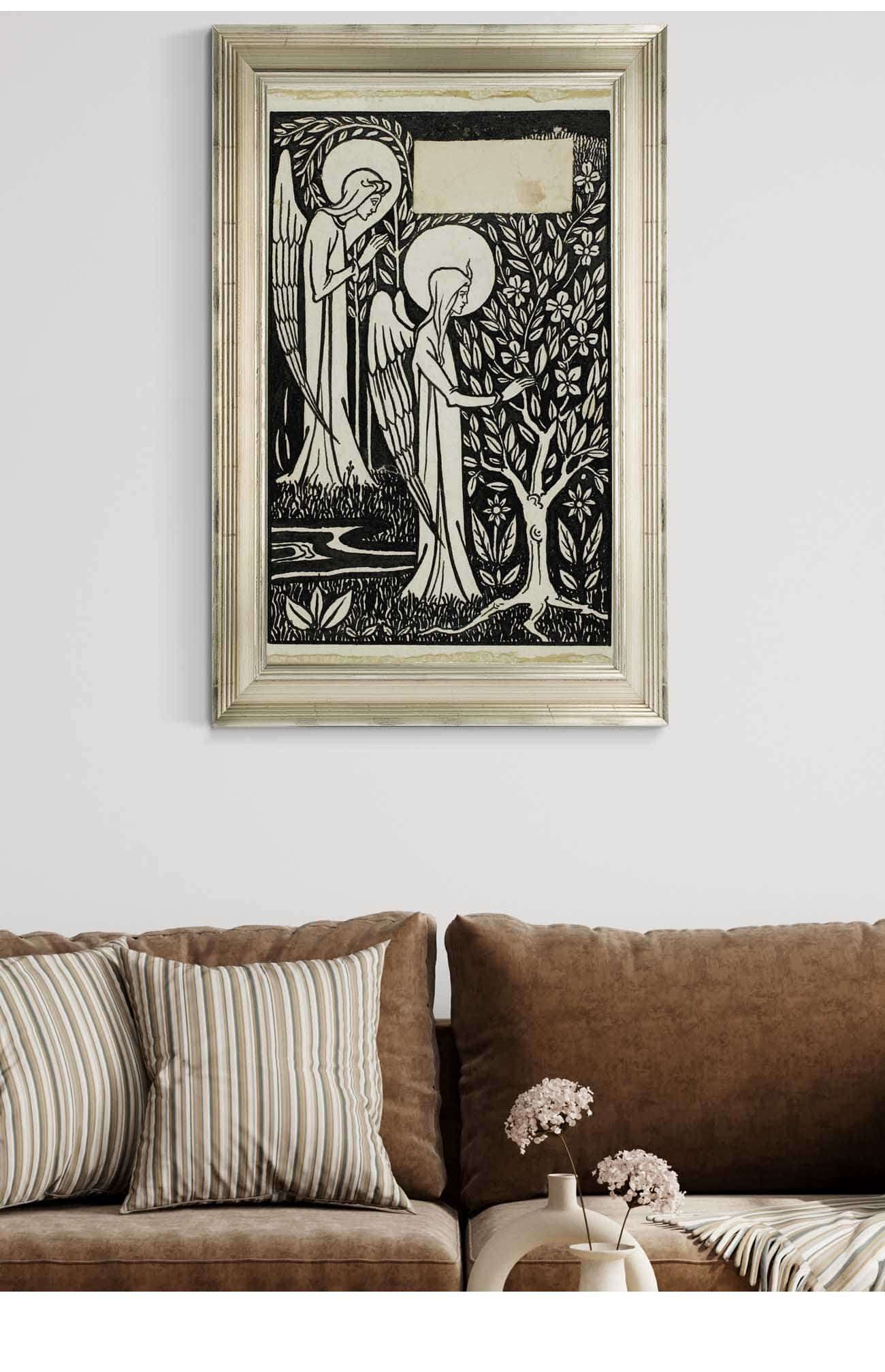 Decorative Study Two Angels by Aubrey Vincent Beardsley - Image 5