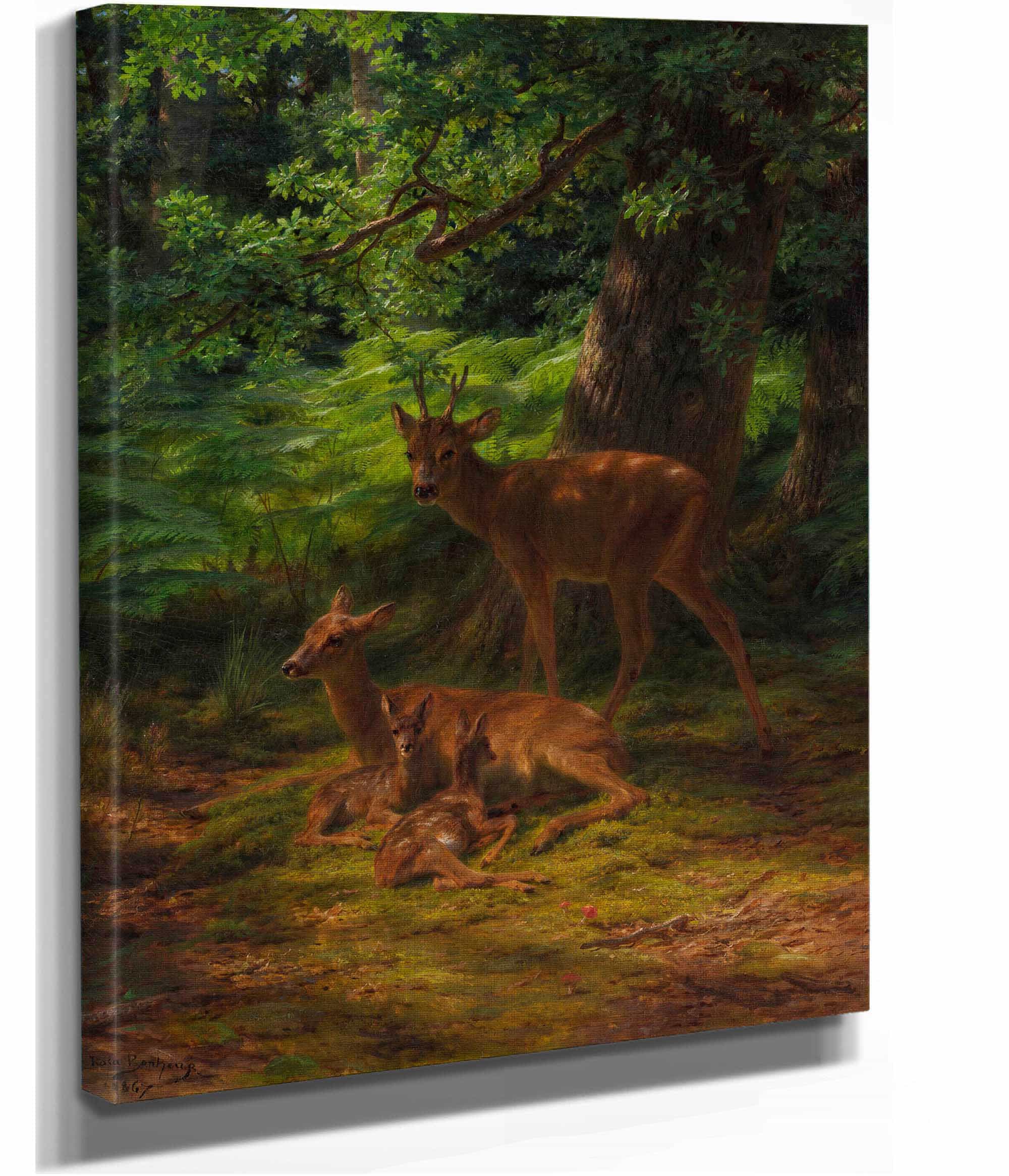 Deer In Repose by Rosa Bonheur - Image 2