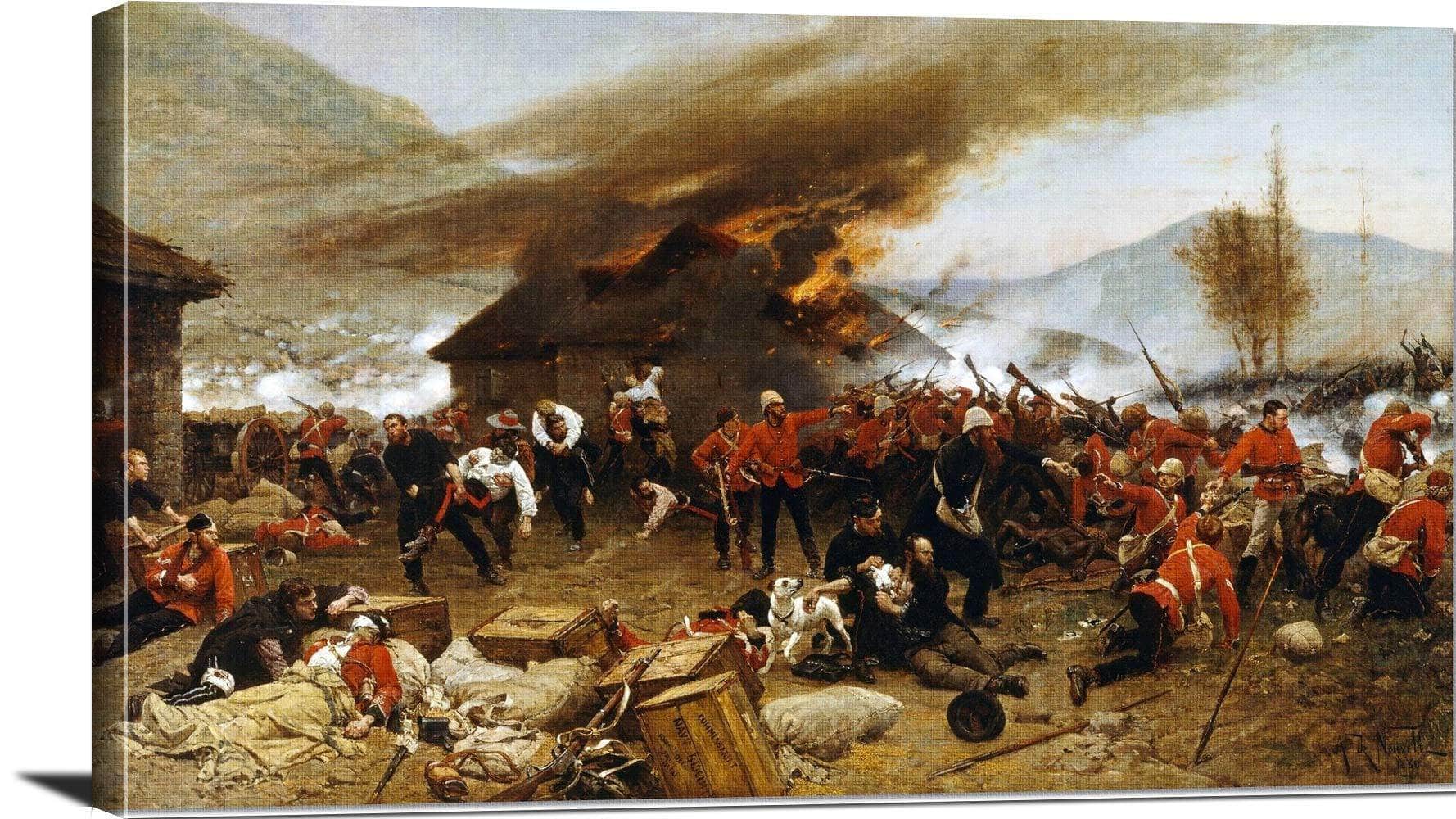 Defence Of Rorke's Drift Painting Alphonse Neuville Canvas Art - Image 3