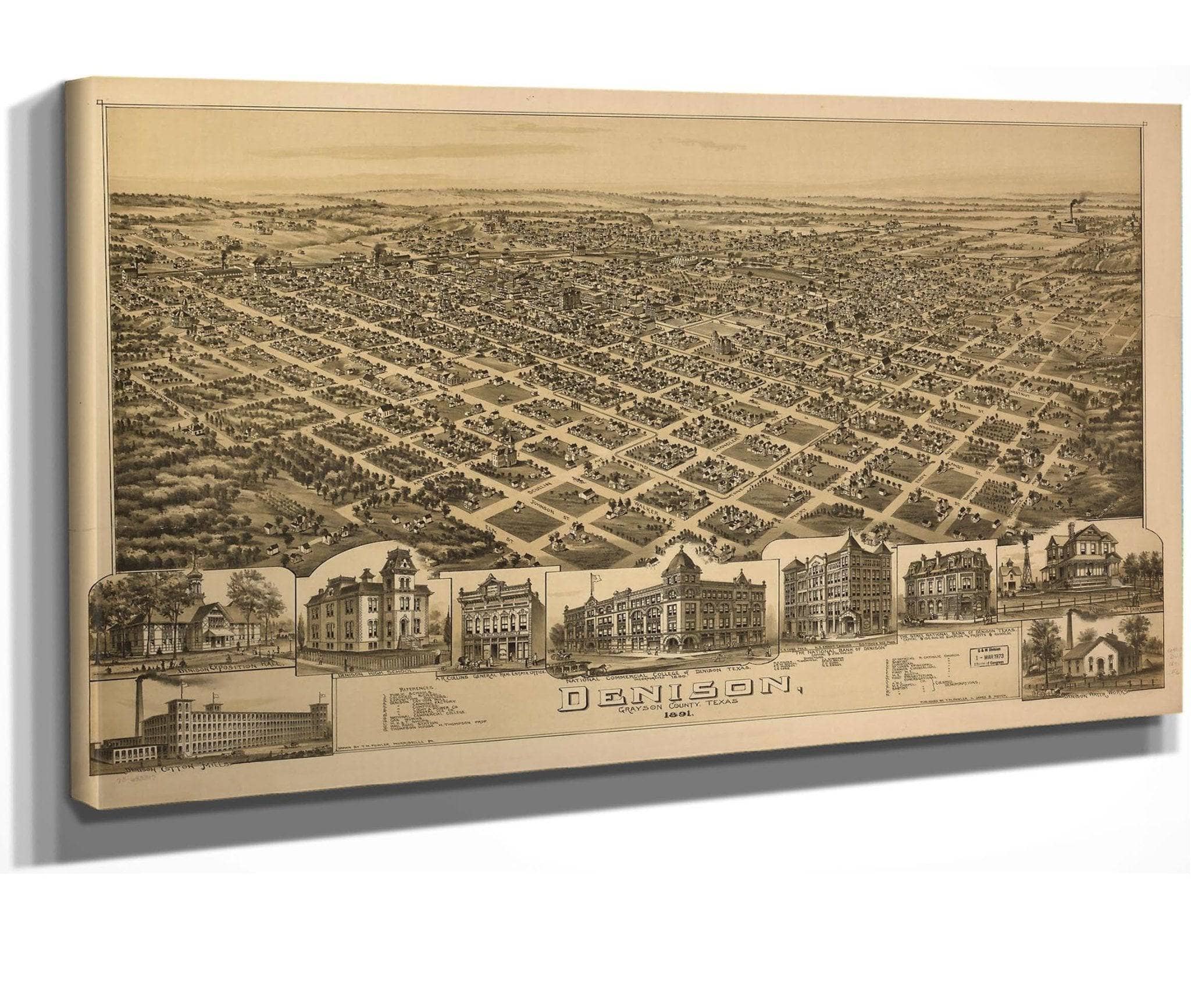 Denison Grayson County Texas 1891 State Of Texas